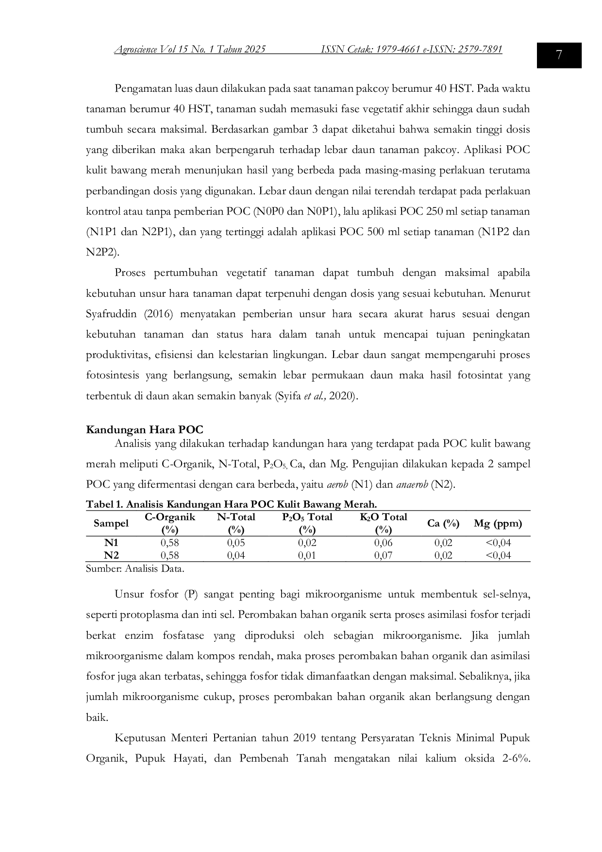 JURIS EFEKTIVITAS DOSIS PUPUK ORGANIK DAN EKSTRAKSI KULIT BAWANG MERAH TERHADAP PERTUMBUHAN TANAMAN PAKCOY Brassica rapa