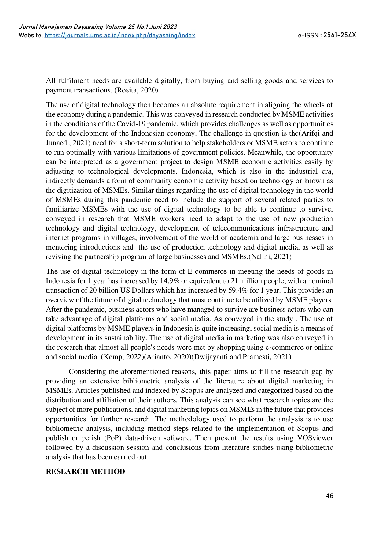 JURIS Digital Marketing In Msmes Bibliometric Analysis