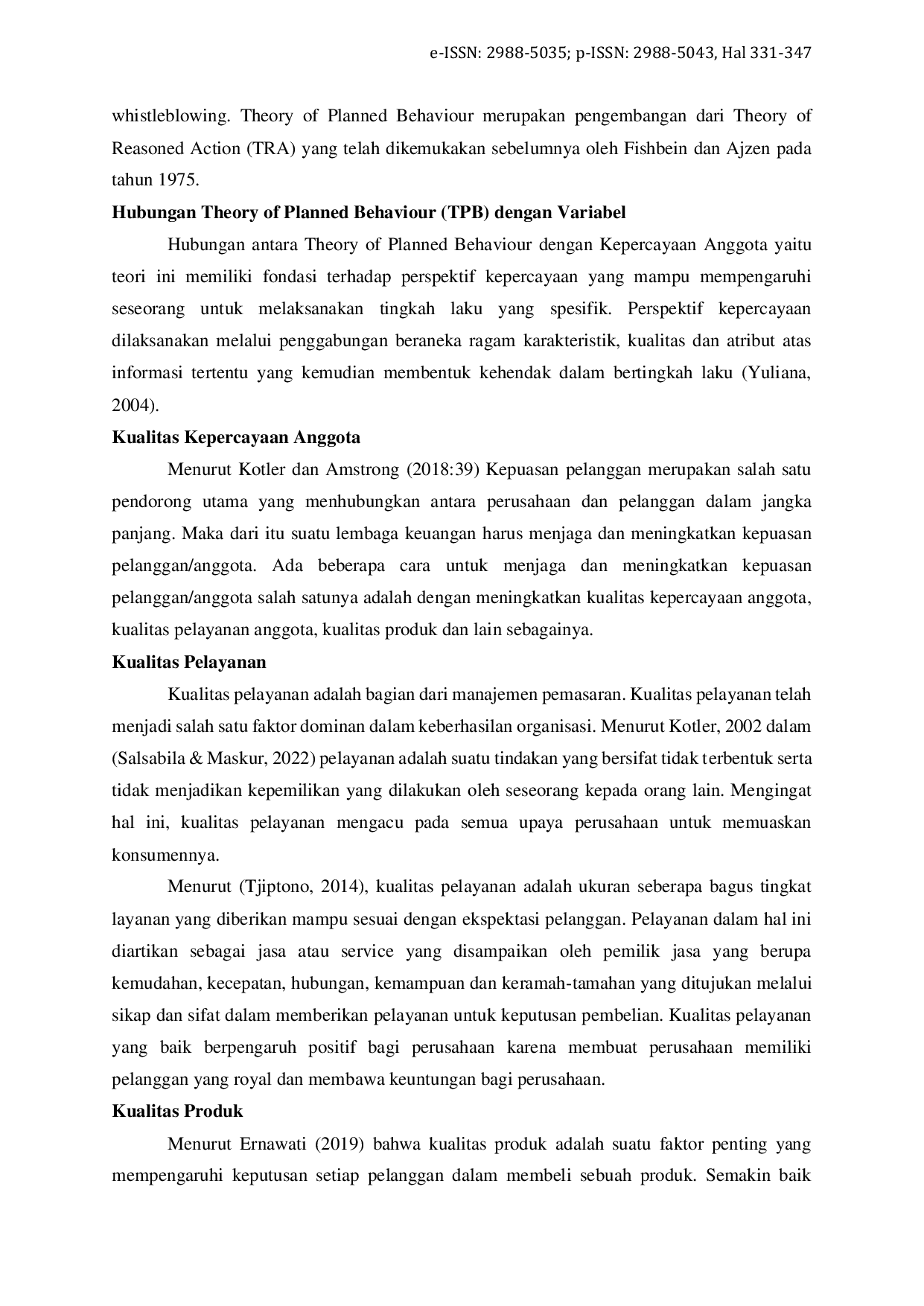 JURIS Pengaruh Kepercayaan Anggota Kualitas Pelayanan Kualitas Produk Dan Mobile Banking Terhadap Kepuasaan Anggota Studi Kasus Pada KSPPS BMT Mitra Umat