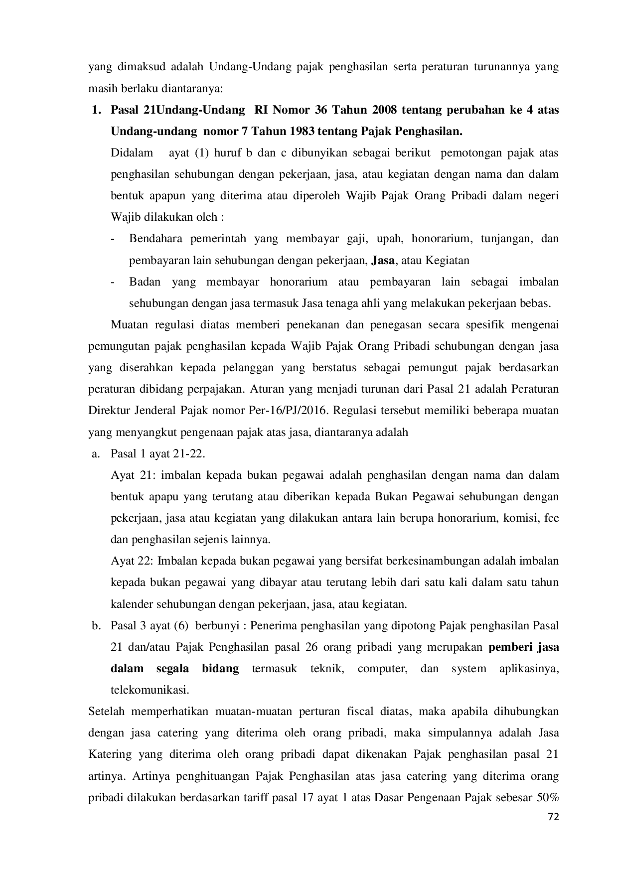 JURIS Reaksi Zagoto TELAAH PERLAKUAN PAJAK PENGHASILAN ATAS JASA KATERING DI INDONESIA