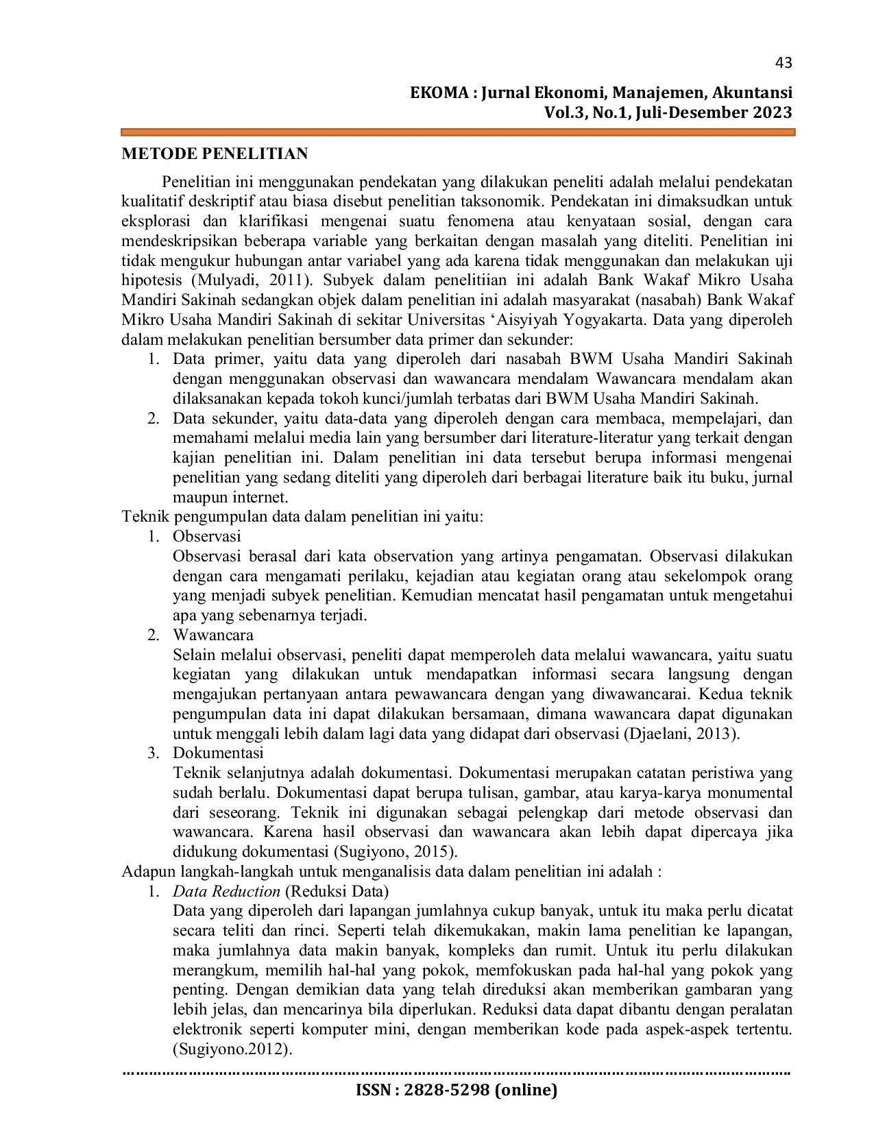 JURIS Pemberdayaan Usaha Mikro Kecil Menengah Melalui BWM Usaha Mandiri Sakinah