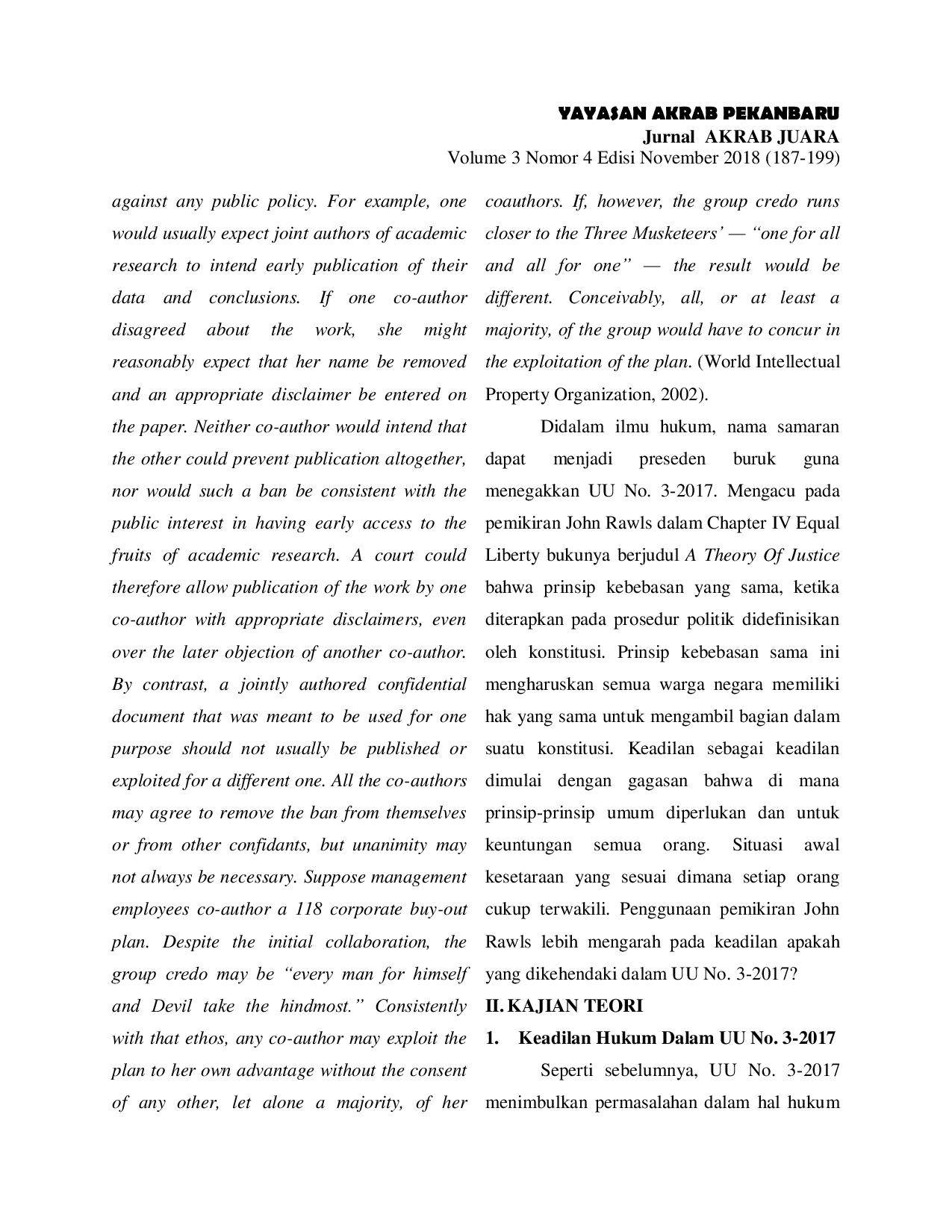 JURIS Nama Samaran dalam Undang Undang Republik Indonesia Nomor 3 Tahun 2017 Tentang Sistem Perbukuan