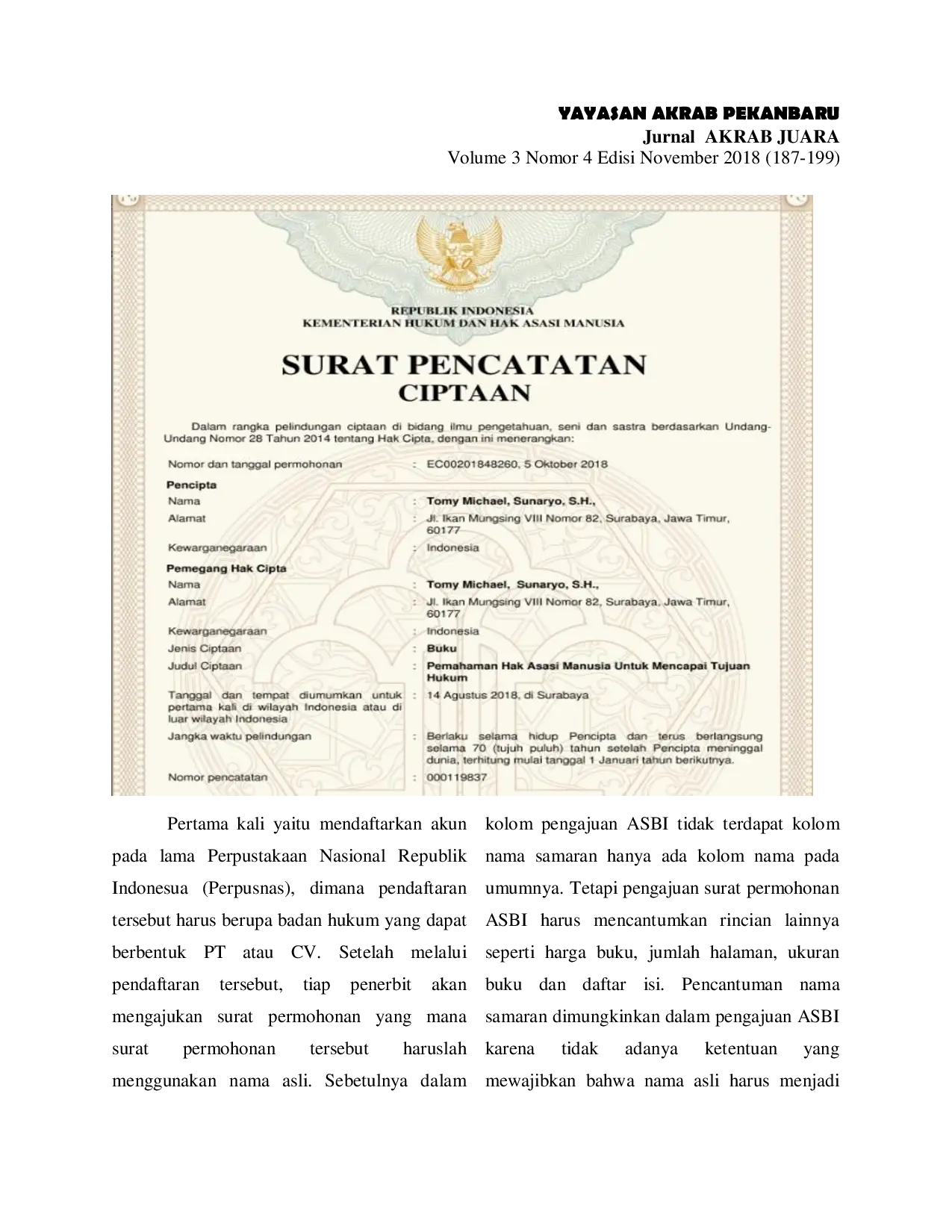 JURIS Nama Samaran dalam Undang Undang Republik Indonesia Nomor 3 Tahun 2017 Tentang Sistem Perbukuan