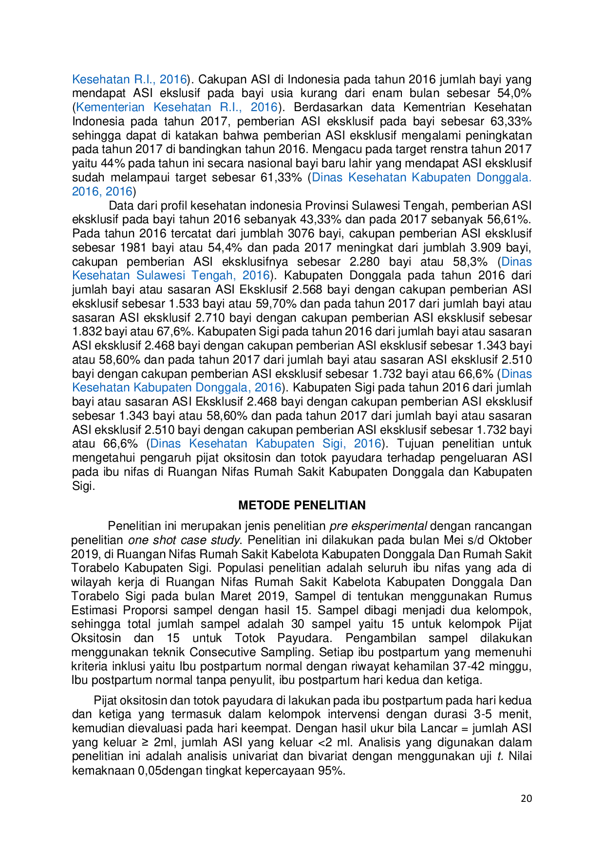 JURIS Pengaruh Pijat Oksitosin dan Totok Payudara terhadap Pengeluaran Asi pada Ibu Nifas The Effects of Oxytocin Massage and Breast Acupressure on the Expenditure of Breast Milk among Postpartum