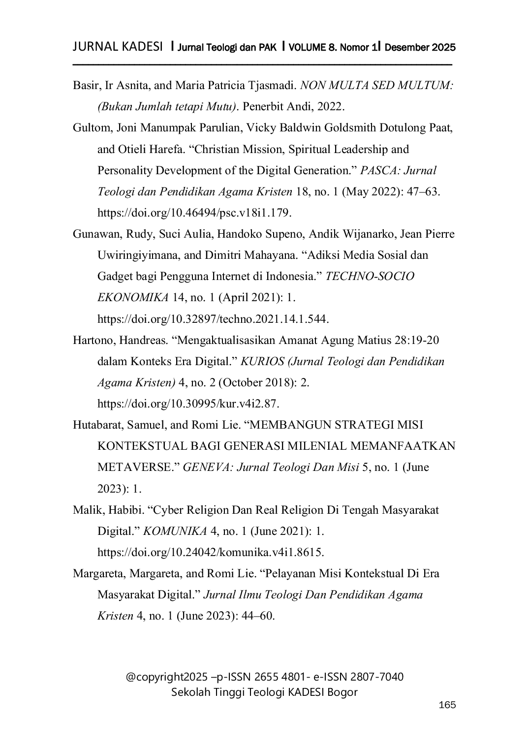 JURIS Misiologi di Era Digital Implikasi Etis dan Moral dalam Penggunaan Teknologi