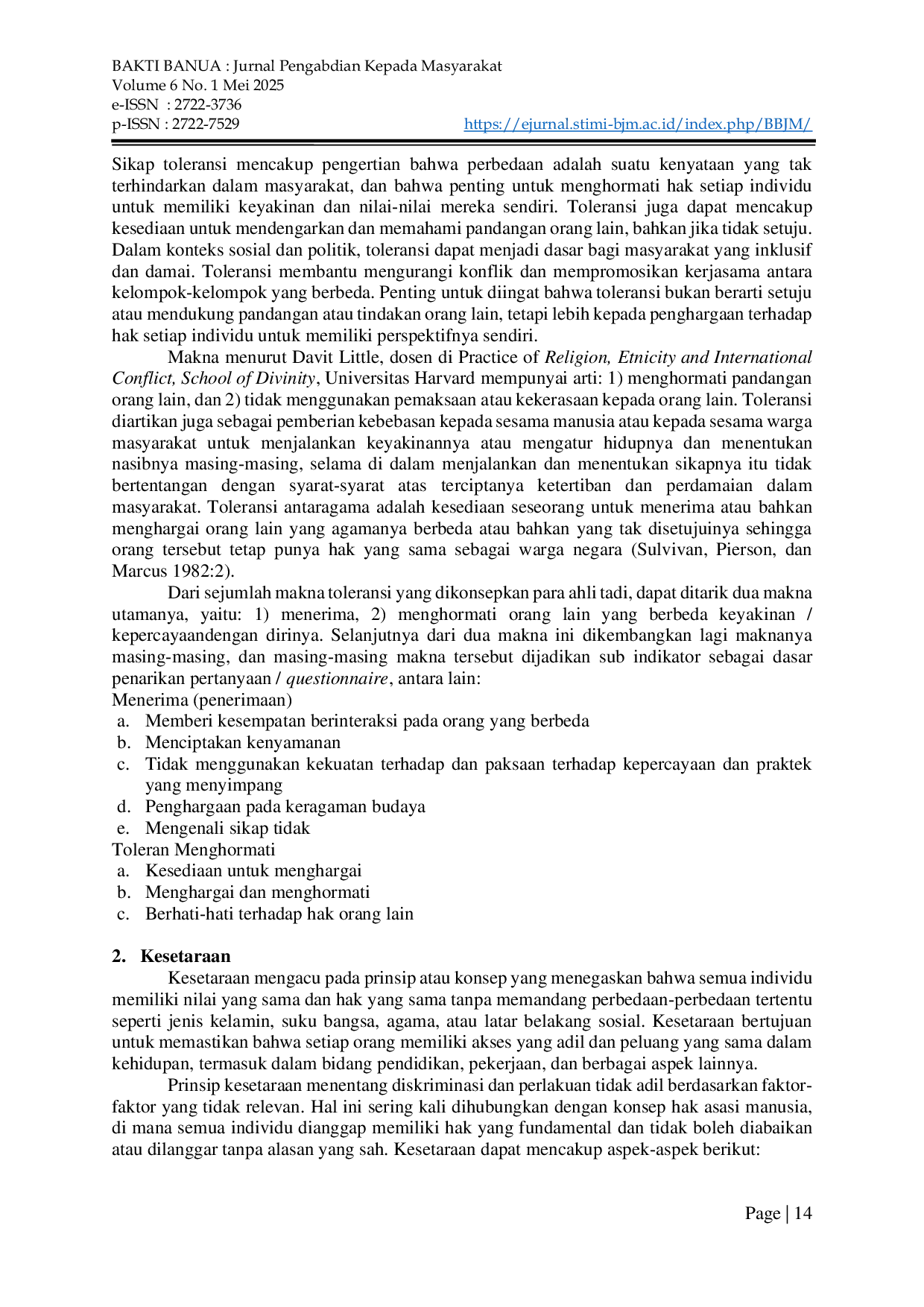 JURIS Indeks Kerukunan Umat Beragama Di Kabupaten Tapin