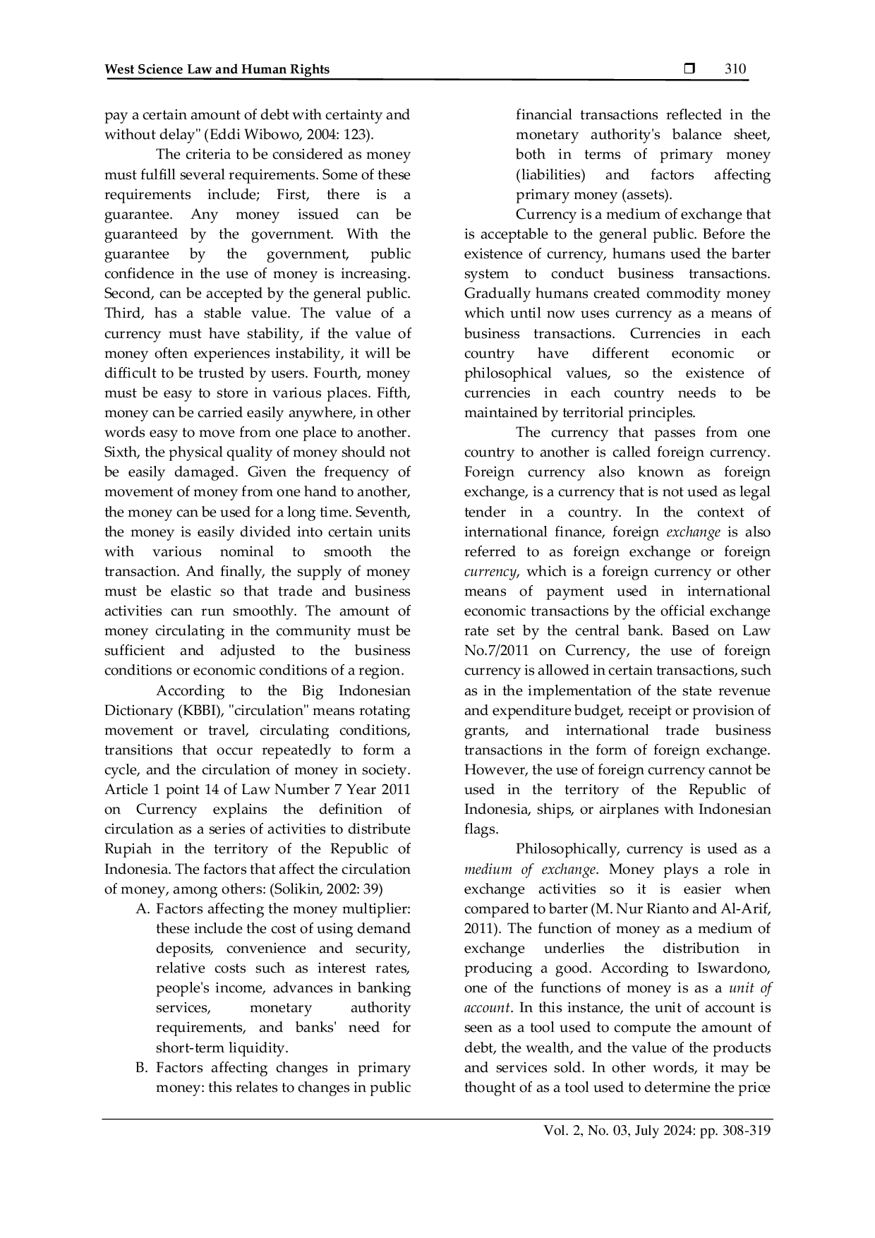 JURIS Obligation to Use Rupiah in Business Transactions in Indonesia