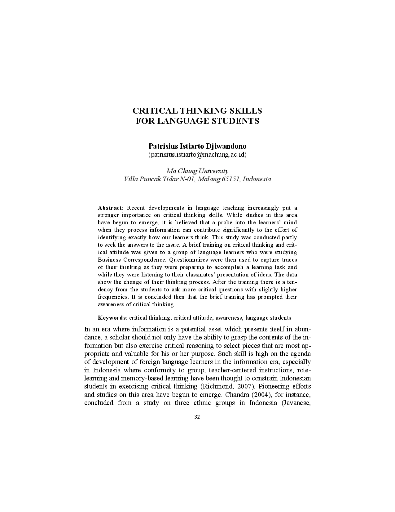 juris Critical Thinking Skills for Language Students