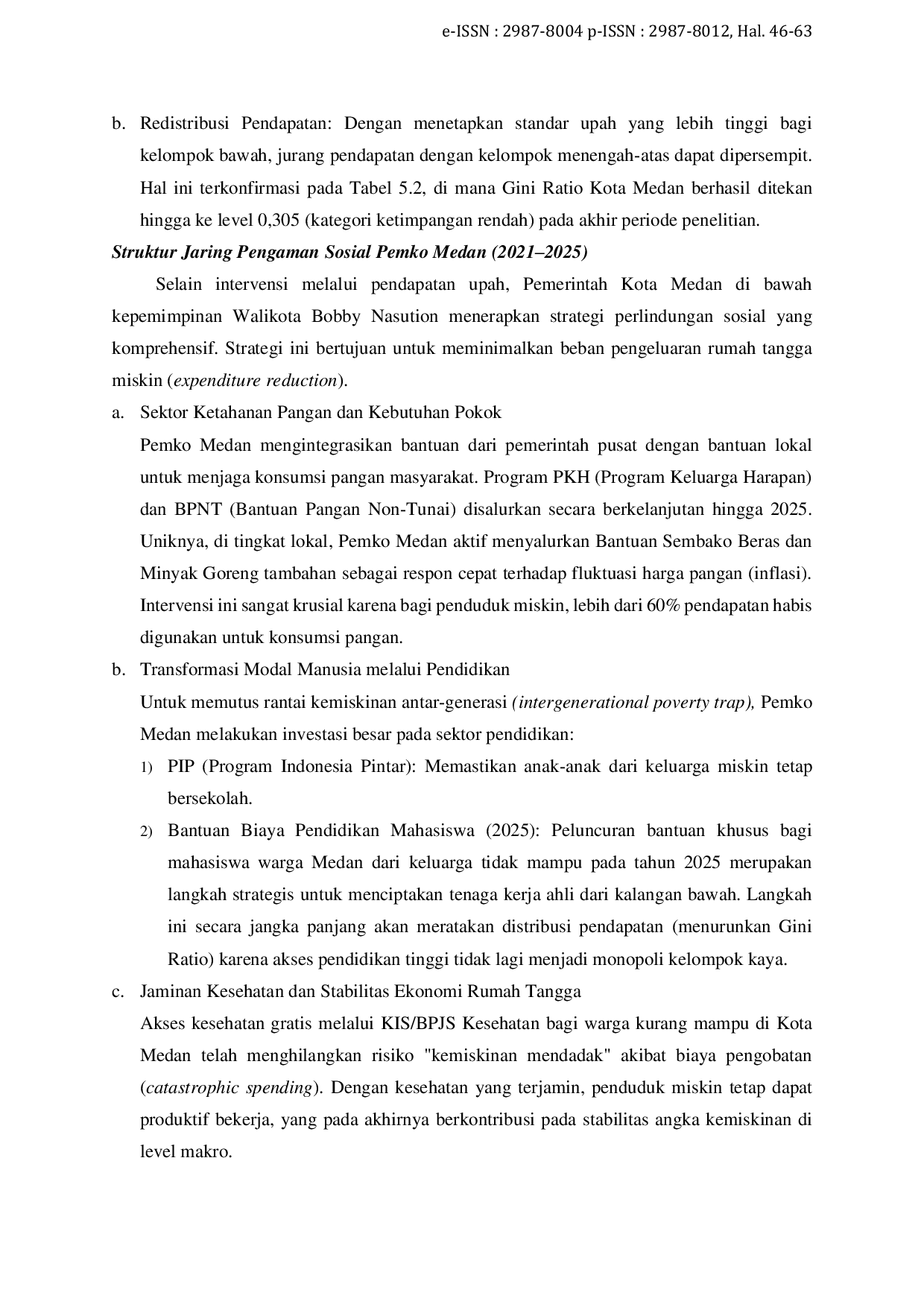 JURIS Dinamika Kesenjangan Pendapatan dan Tingkat Kemiskinanan di Kota Medan Analisis Trend Periode 2021 2025