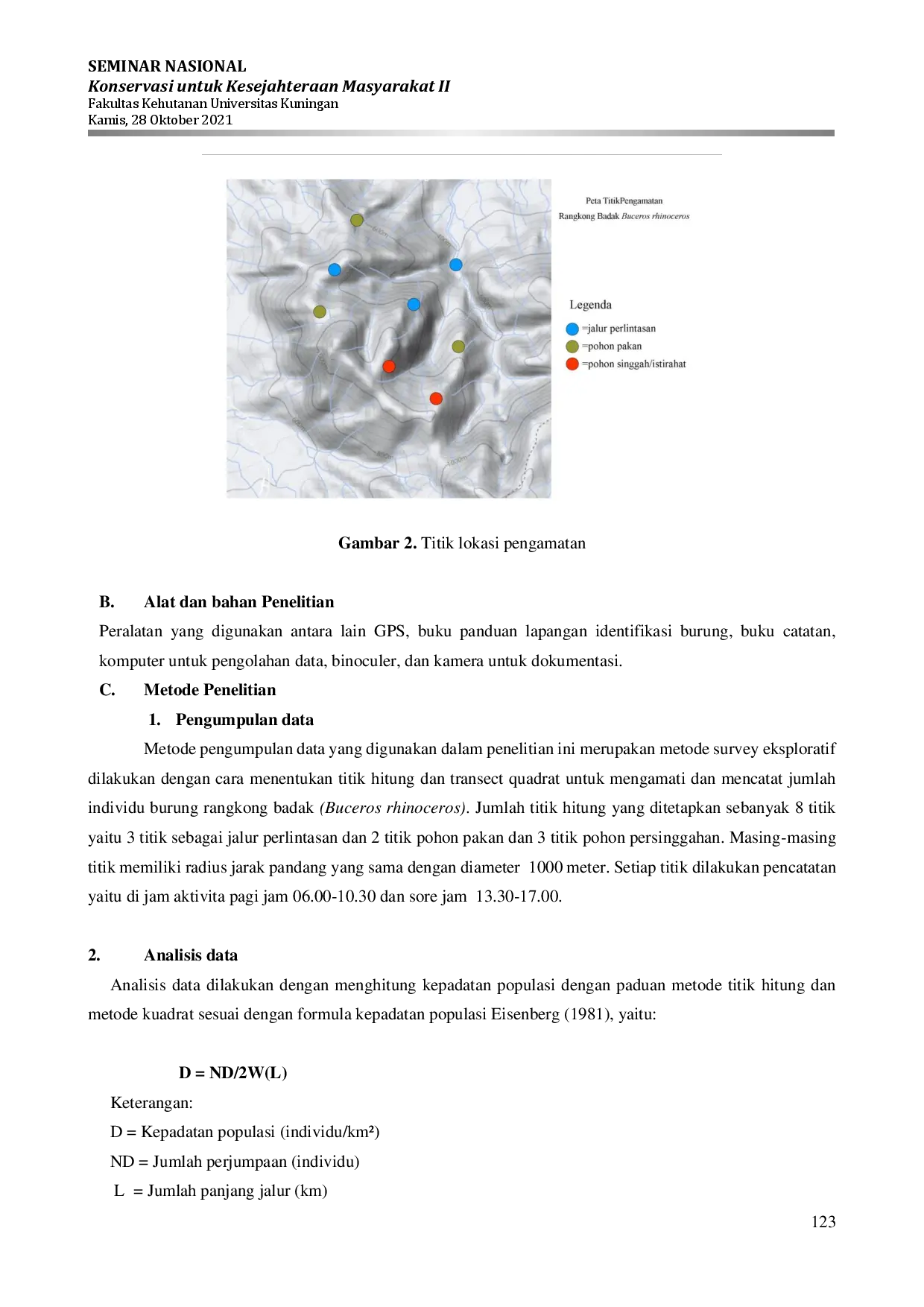 juris Populasi Burung Rangkong Badak Buceros Rhinoceros di Kawasan Gunung Tilu Kuningan