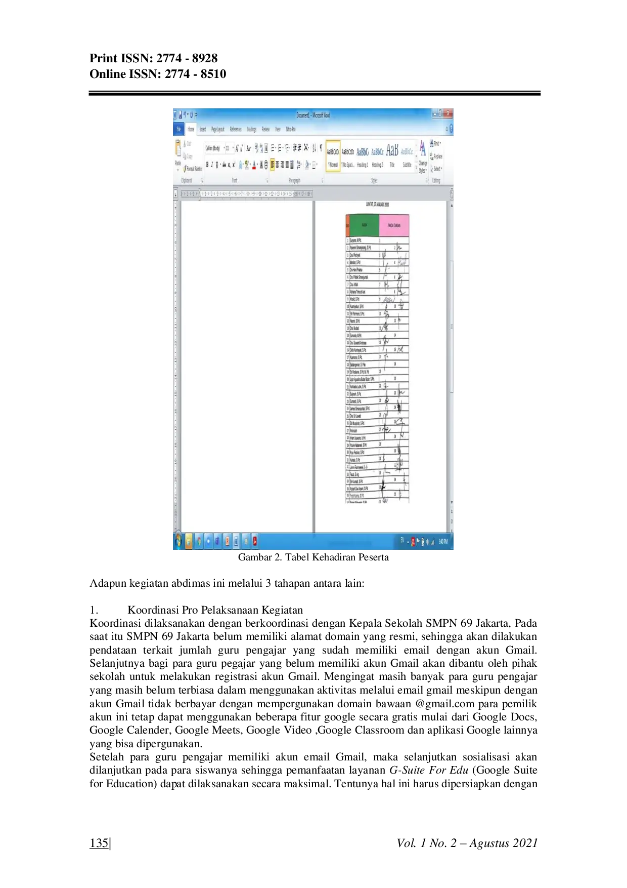 JURIS Sosialisasi Pemanfaatan Layanan G Suite For Edu Google Suite for Education pada SMP Negeri 69 Jakarta