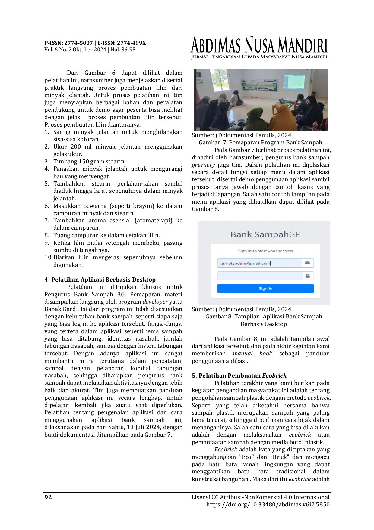 JURIS Green Economy Dengan Pengelolaan Limbah Berbasis Ilmu Pengetahuan Dan Teknologi Pada Bank Sampah 3G