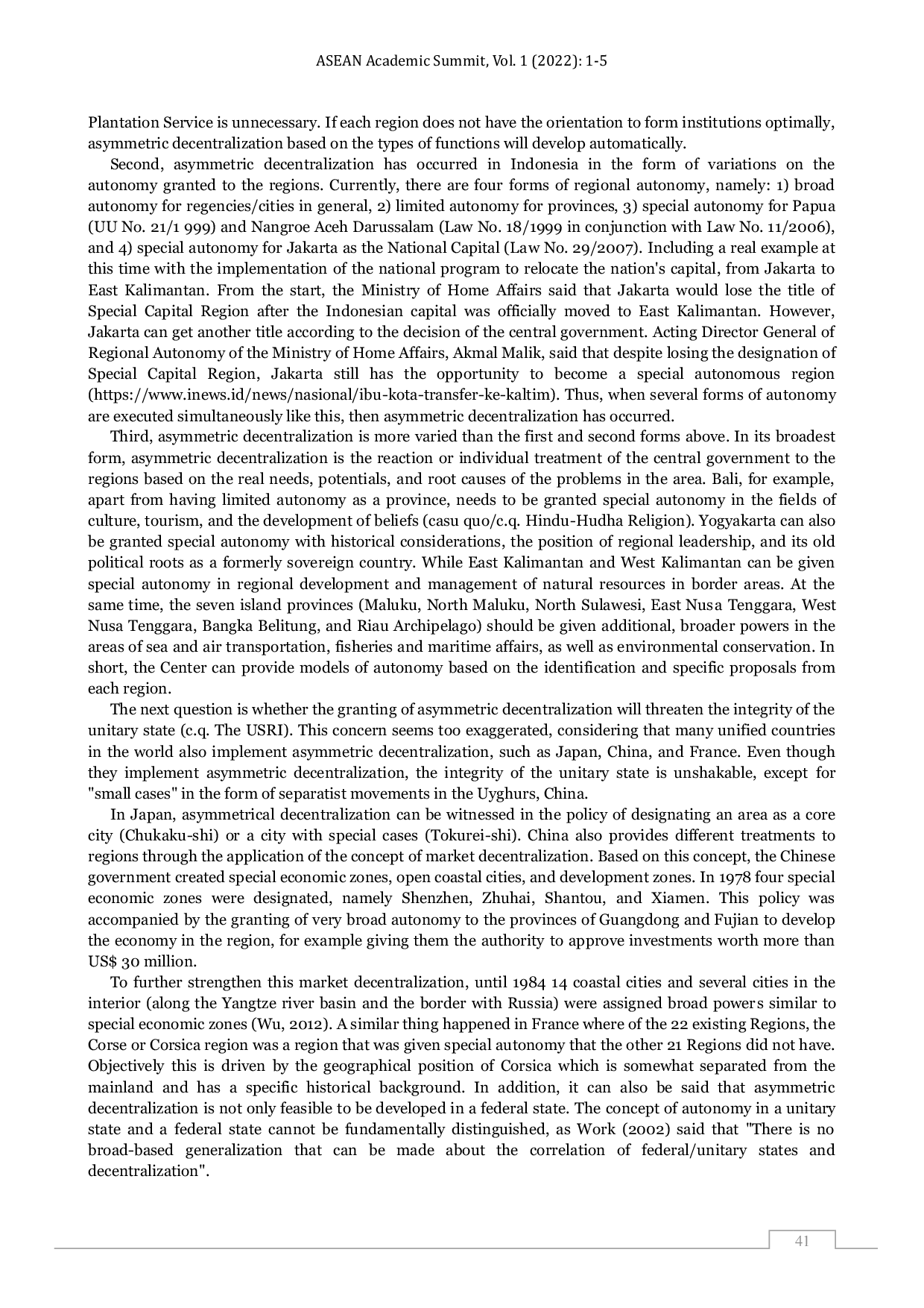 JURIS Asymmetric Decentralization in Different Eras Indonesia s Experience