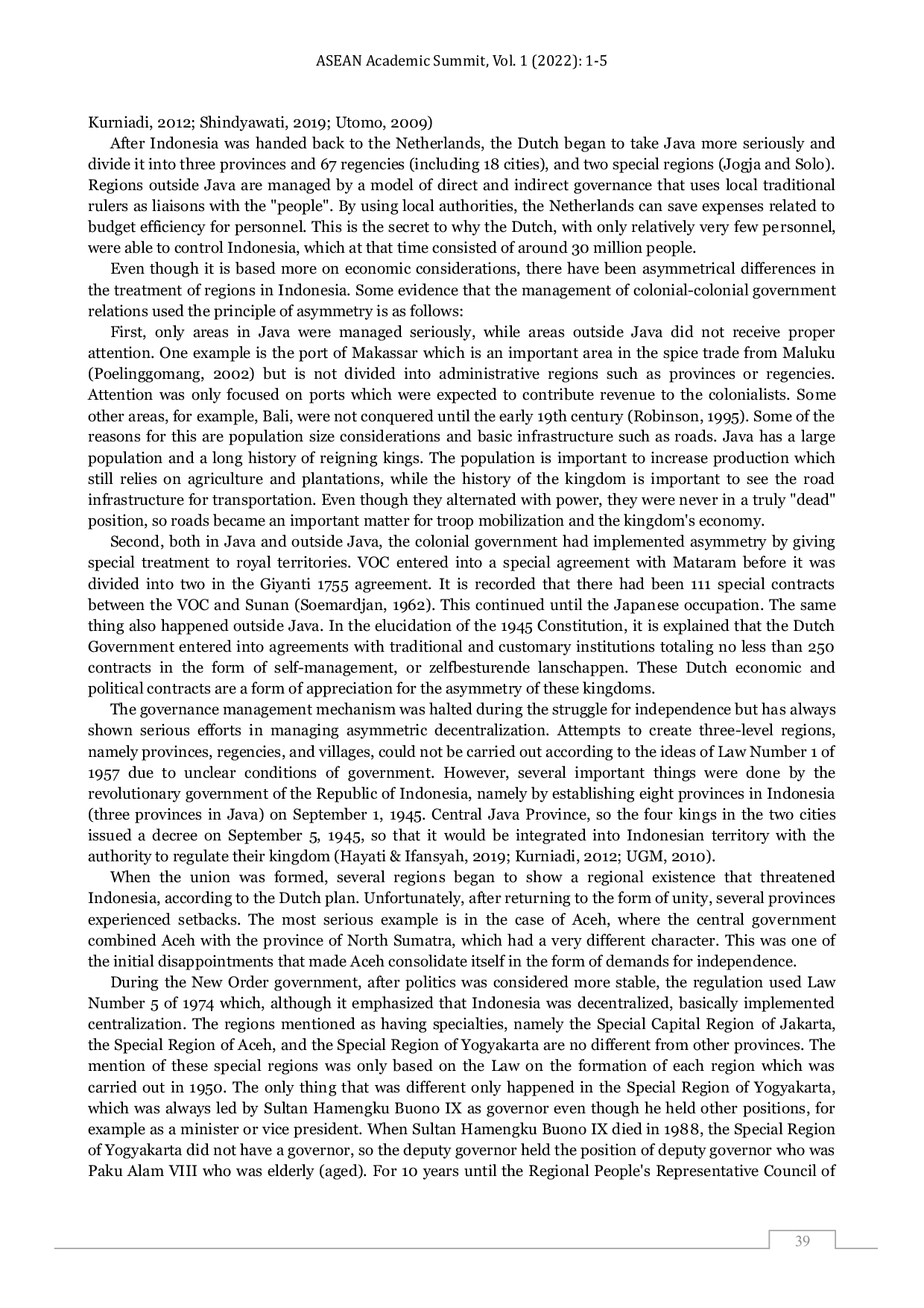 JURIS Asymmetric Decentralization in Different Eras Indonesia s Experience