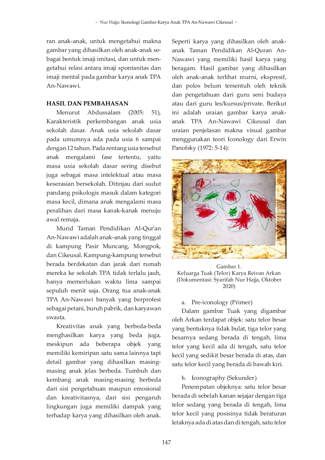 JURIS Ikonologi Gambar Karya Anak TPA An Nawawi Cikeusal