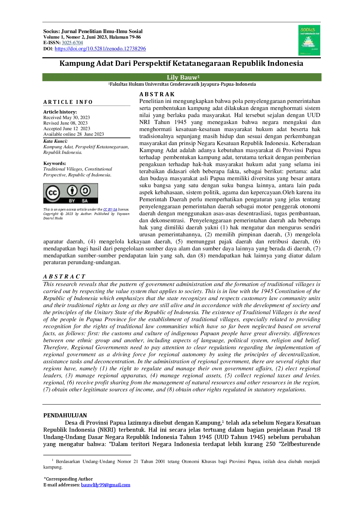 JURIS Kampung Adat Dari Perspektif Ketatanegaraan Republik Indonesia