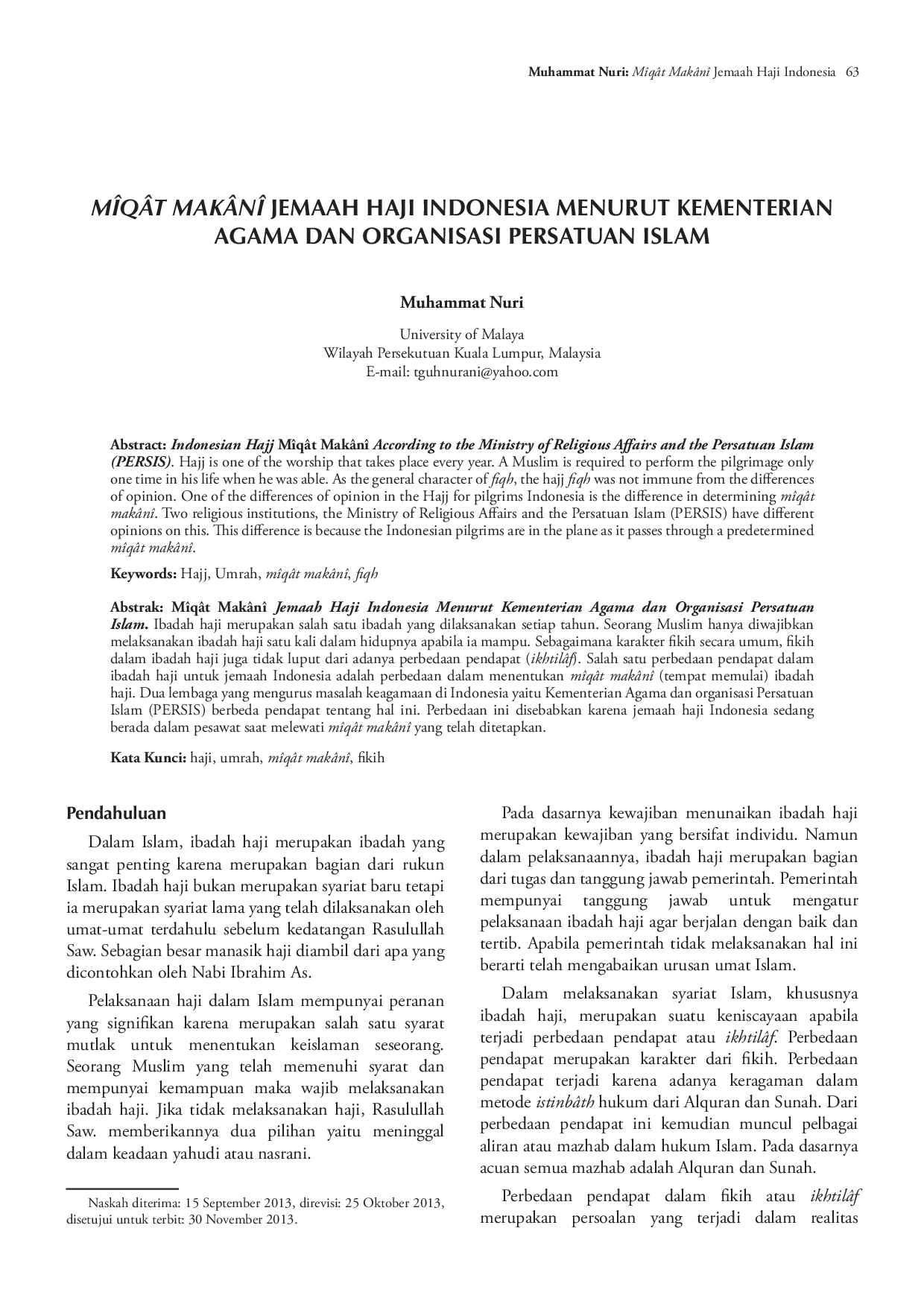 juris M q t Mak n Jemaah Haji Indonesia