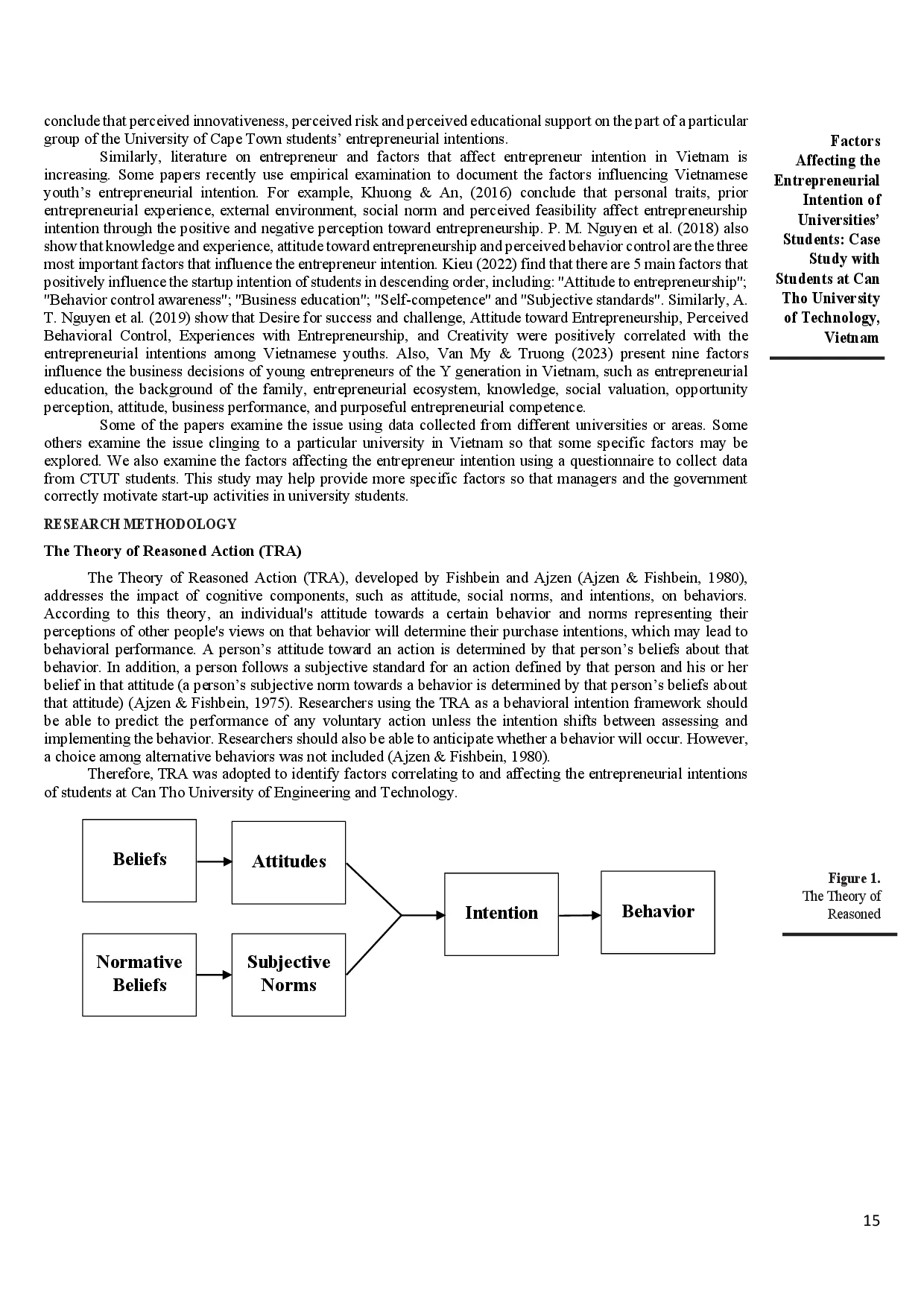 juris Factors affecting the Entrepreneurial Intention of Universities Students Case study with Students at Can Tho University of Technology Vietnam