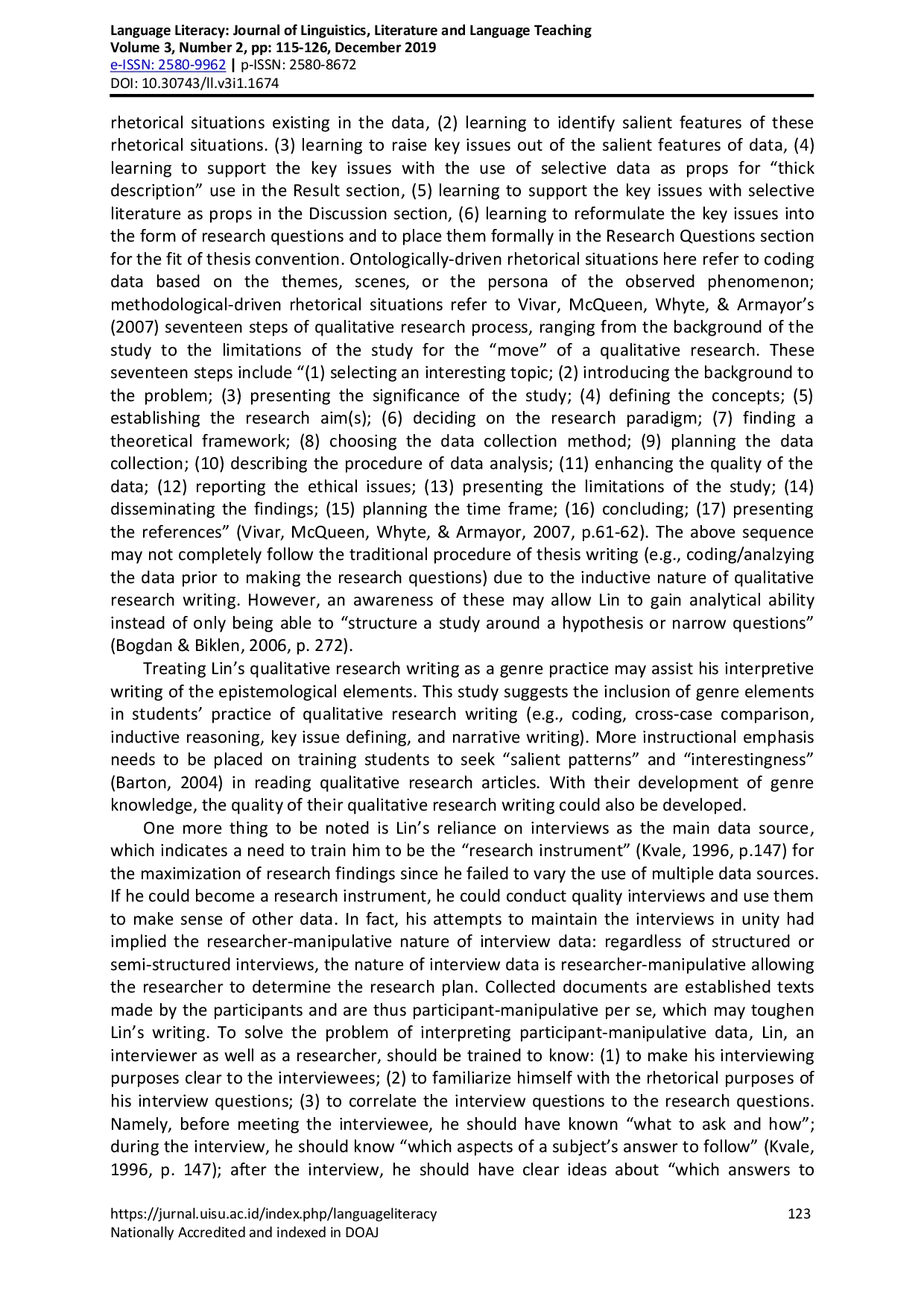 juris Understanding the Genre Features of Qualitative Research A Case Study