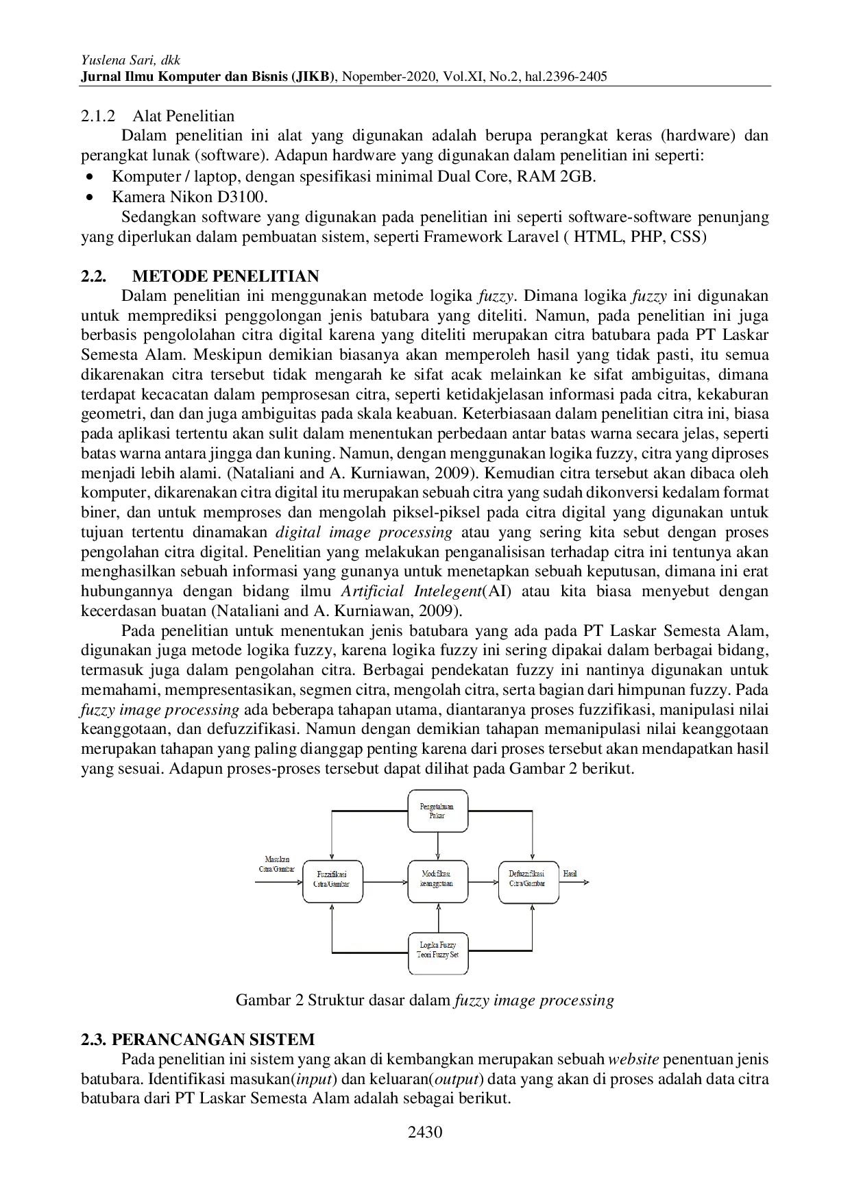 juris Penentuan Jenis Batubara Berbasis Pengolahan Citra Digital Menggunakan Metode Logika Fuzzy