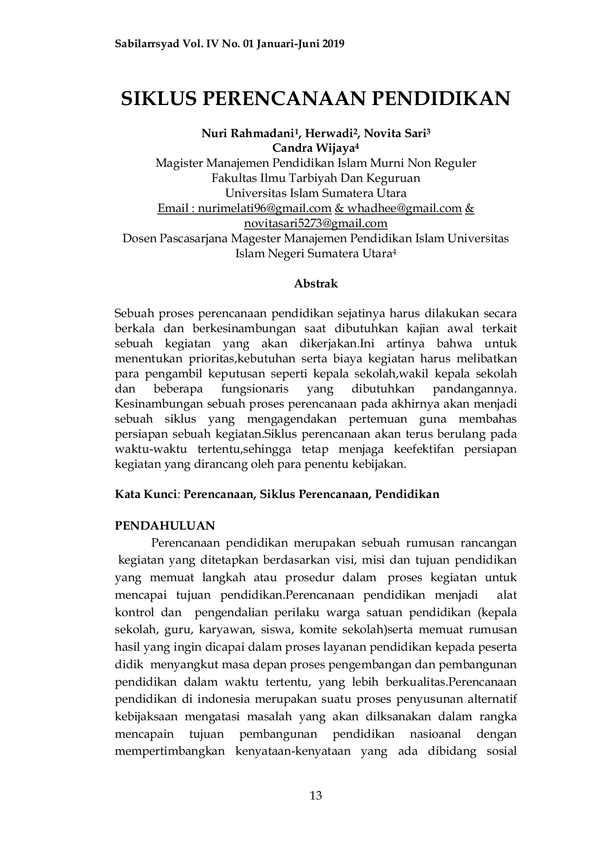 JURIS Siklus Perencanaan Pendidikan