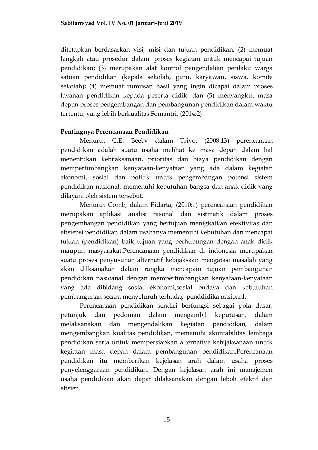 JURIS Siklus Perencanaan Pendidikan