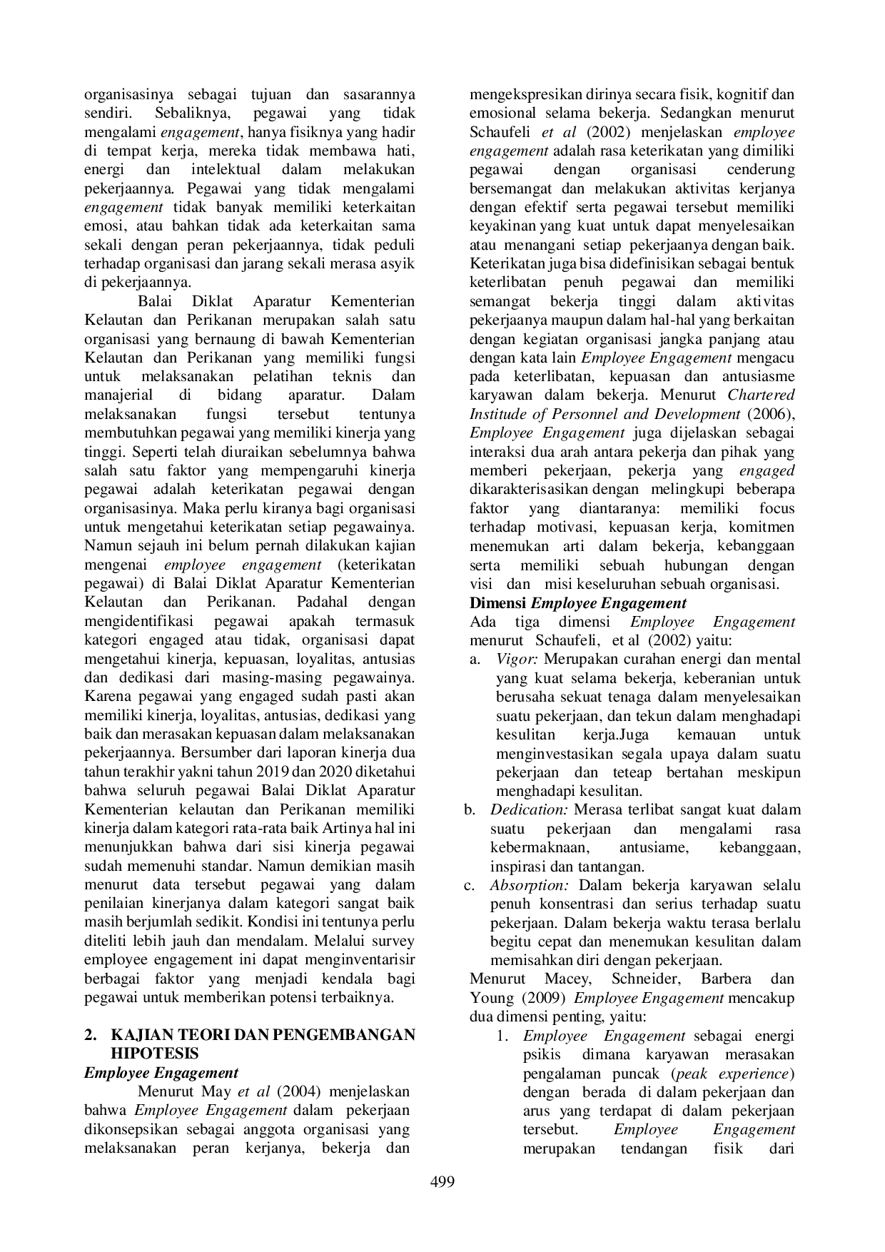 JURIS Kajian Employee Engagement Di Balai Diklat Aparatur Kementerian Kelautan Dan Perikanan