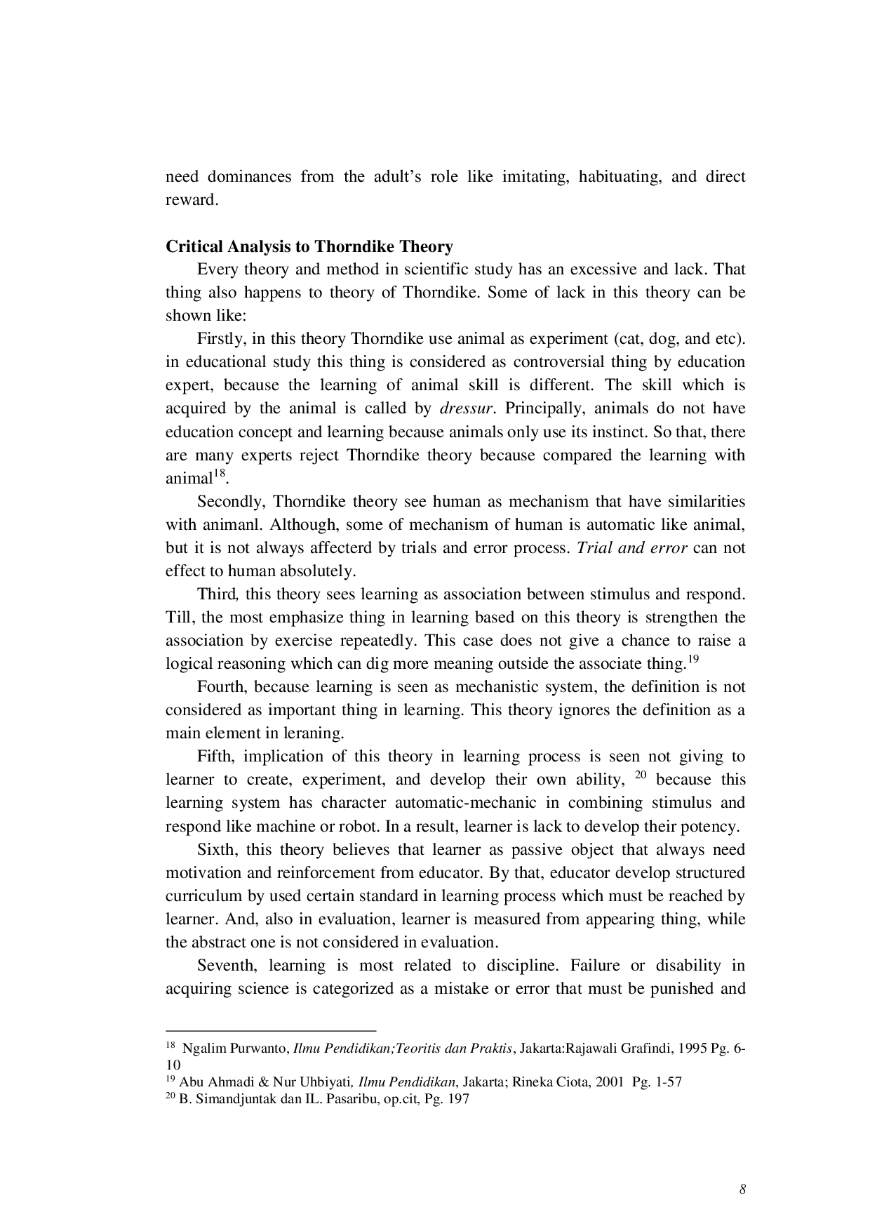 JURIS Thornike Theory and Its Application in Learning