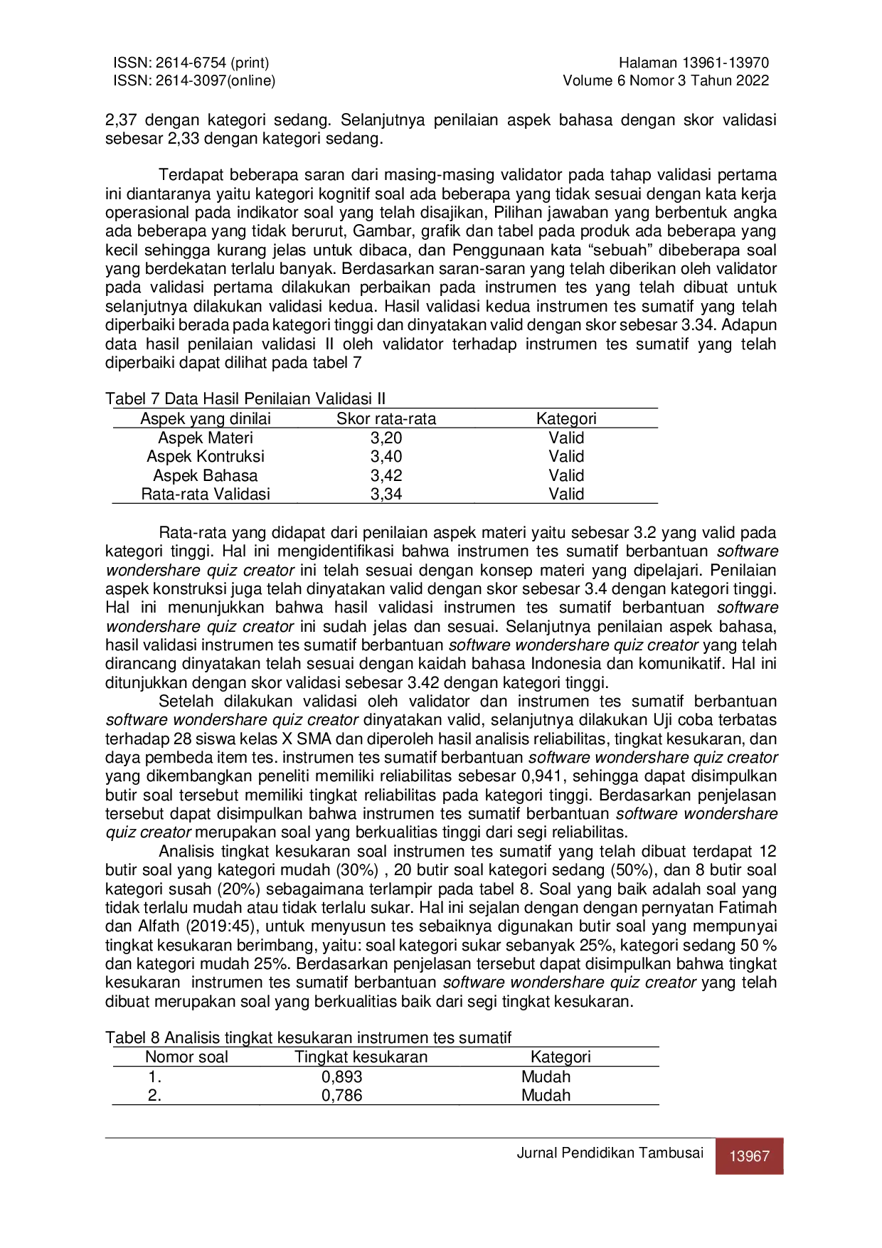 JURIS Pengembangan Instrumen Tes Sumatif Berbantuan Software Wondershare Quiz Creator Pada Pembelajaran Fisika Kelas X SMA