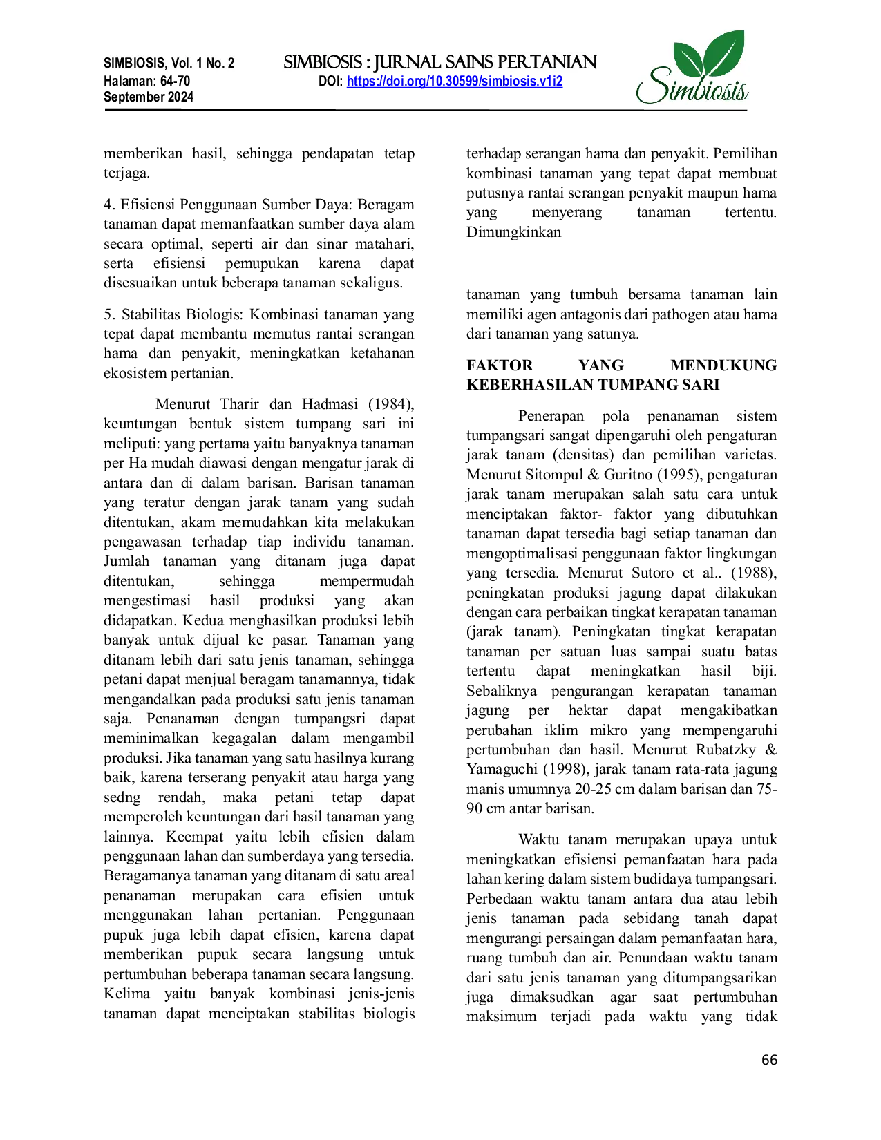 JURIS Mengkaji Sistem Tanam Tumpangsari Tanaman Hortikultura