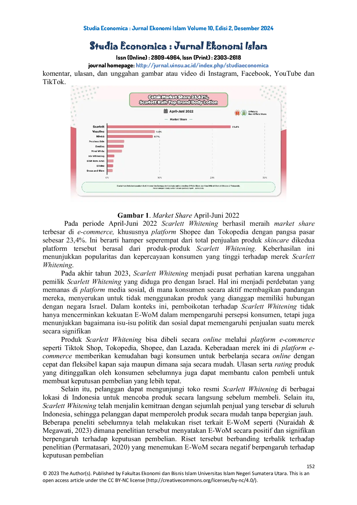 JURIS Pengaruh Celebrity Endorser Label Halal dan E WoM terhadap Keputusan Pembelian Kosmetik Scarlett Whitening dengan Minat Beli sebagai Variabel Mediasi