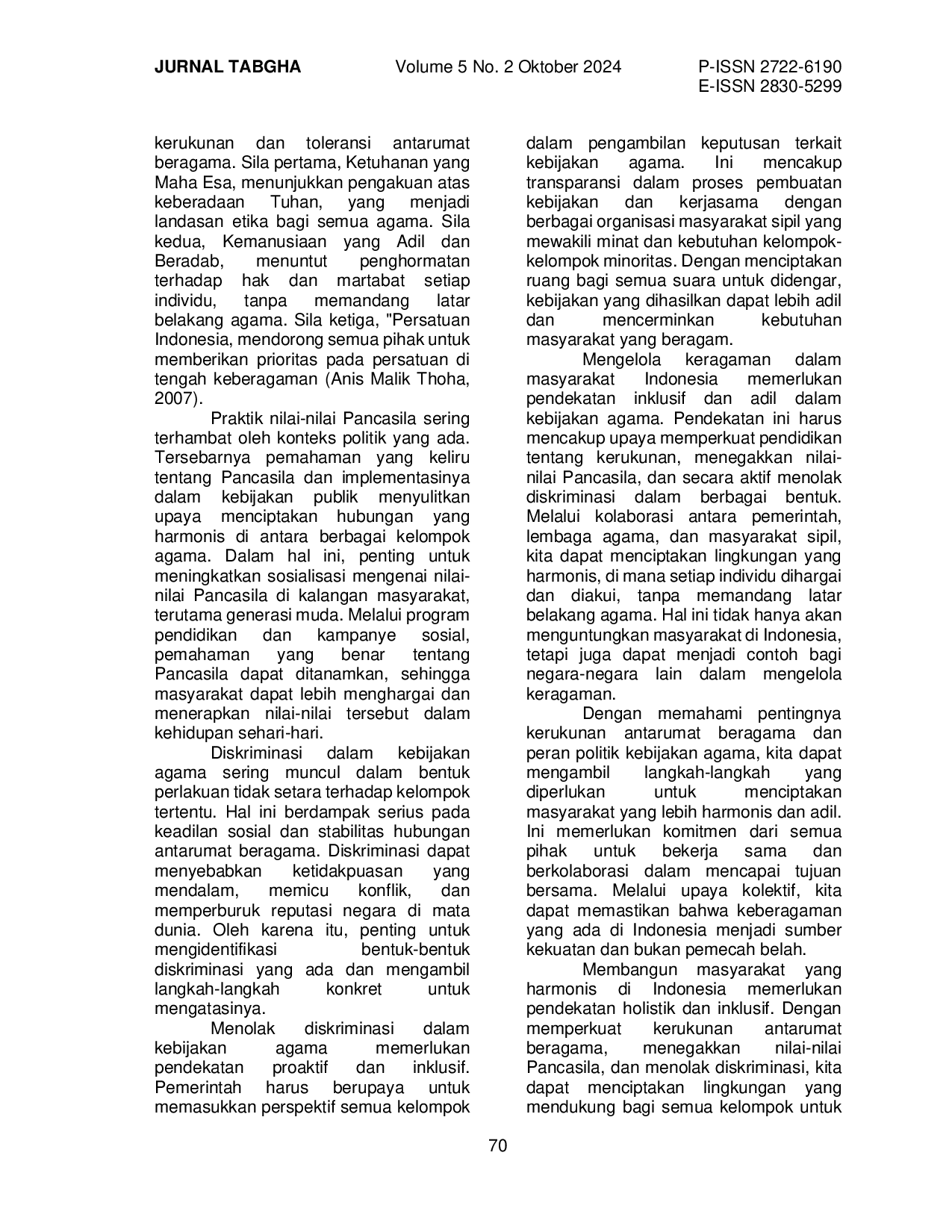 juris Politik Kebijakan Agama Dalam Masyarakat Plural Membangun Kerukunan Umat Beragama Melalui Pancasila