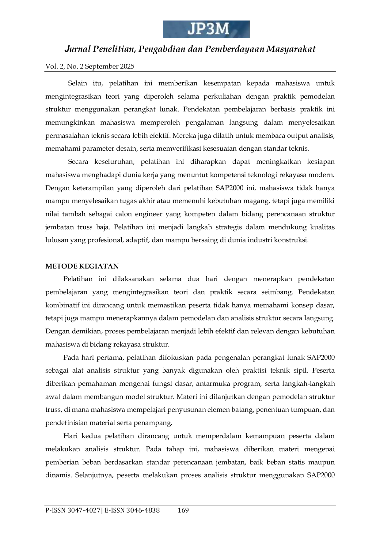 JURIS Pelatihan SAP2000 dalam Desain Jembatan Truss Baja