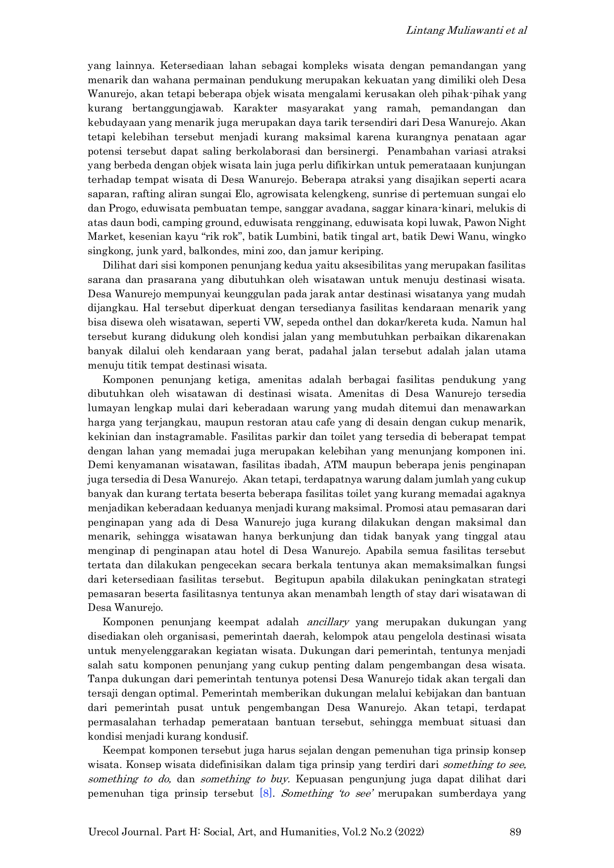 JURIS Analysis of the Potential Development of the Wanurejo Tourism Village Magelang Regency Central Java