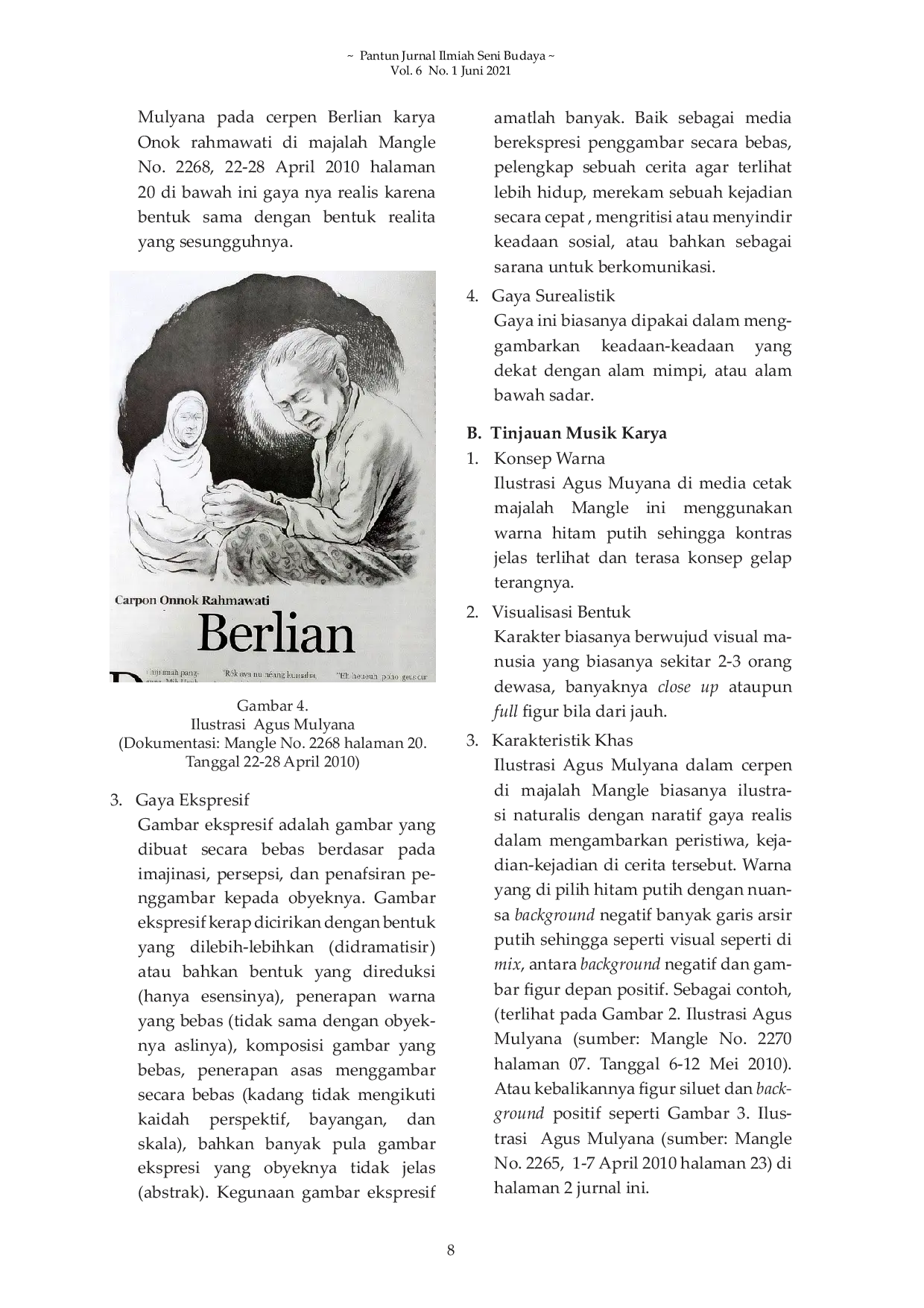 JURIS Ilustrasi Cerpen Majalah Mangle Periode April dan Mei 2010 Karya Agus Mulyana