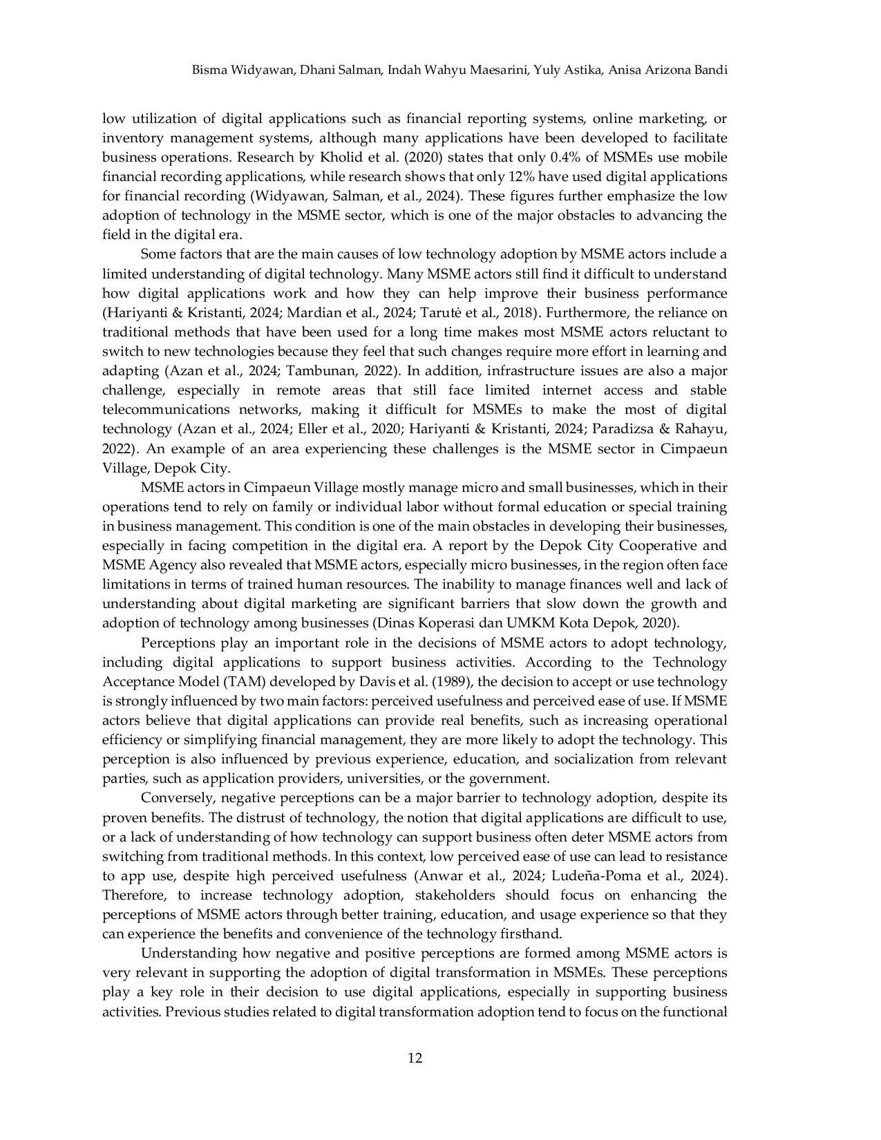 JURIS Perceptions of Micro Business Actors in Cimpaeun Village Depok City in Adopting the Use of Digital Financial Reporting Applications
