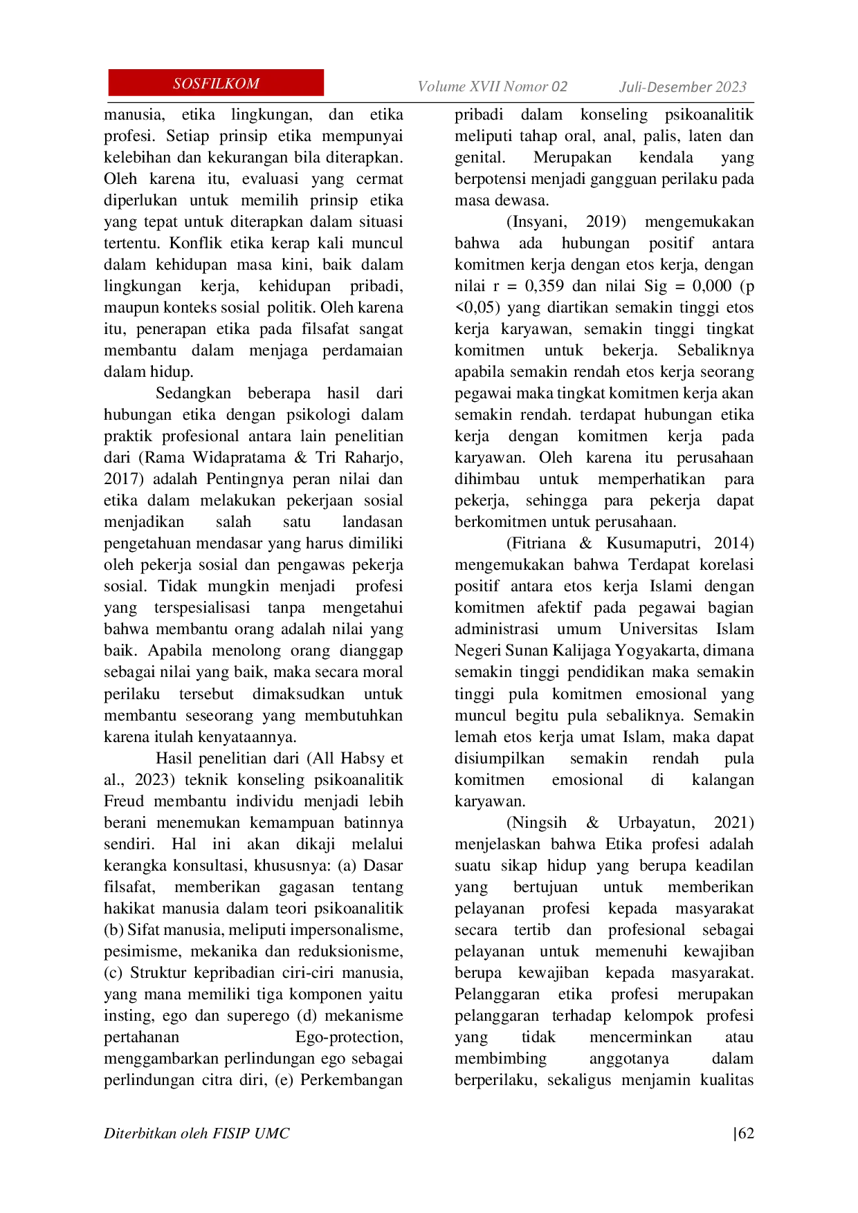 JURIS A Systematic Literature Review Hubungan Antara Etika dengan Psikologi dan Etika dengan Filsafat dalam Praktek Profesional