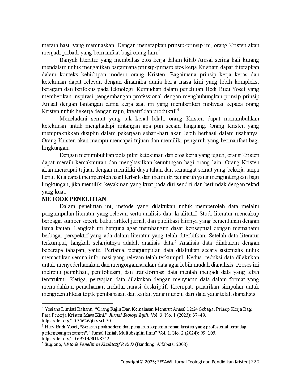 juris Prinsip Etos Kerja Menurut Amsal 6 6 10 4 Dan Implementasinya Bagi Orang Kristen Masa Kini