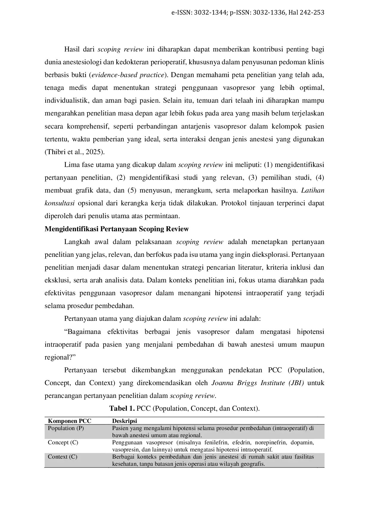 JURIS Scoping Review Efektivitas Vasopresor terhadap Hipotensi Intraoperatif