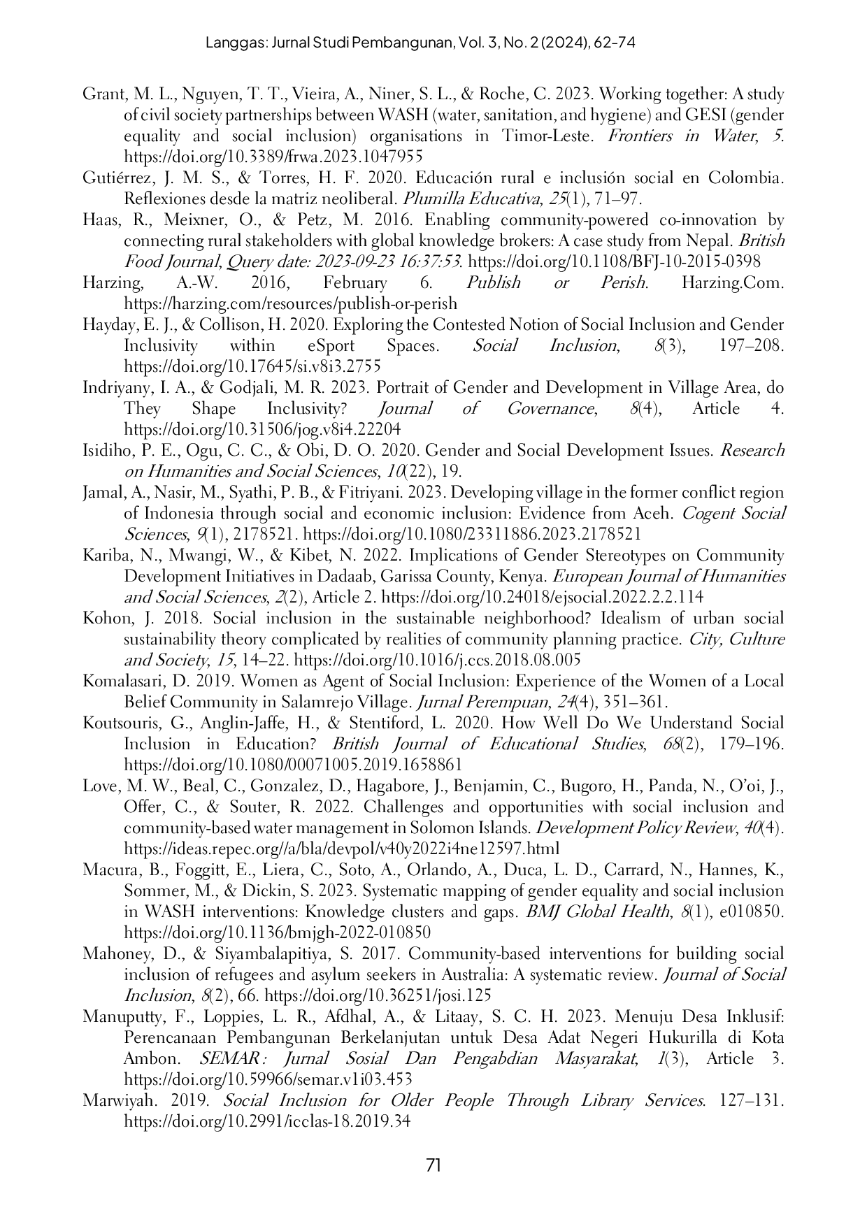 JURIS Community Village Gender and Social Inclusion A Literature Review