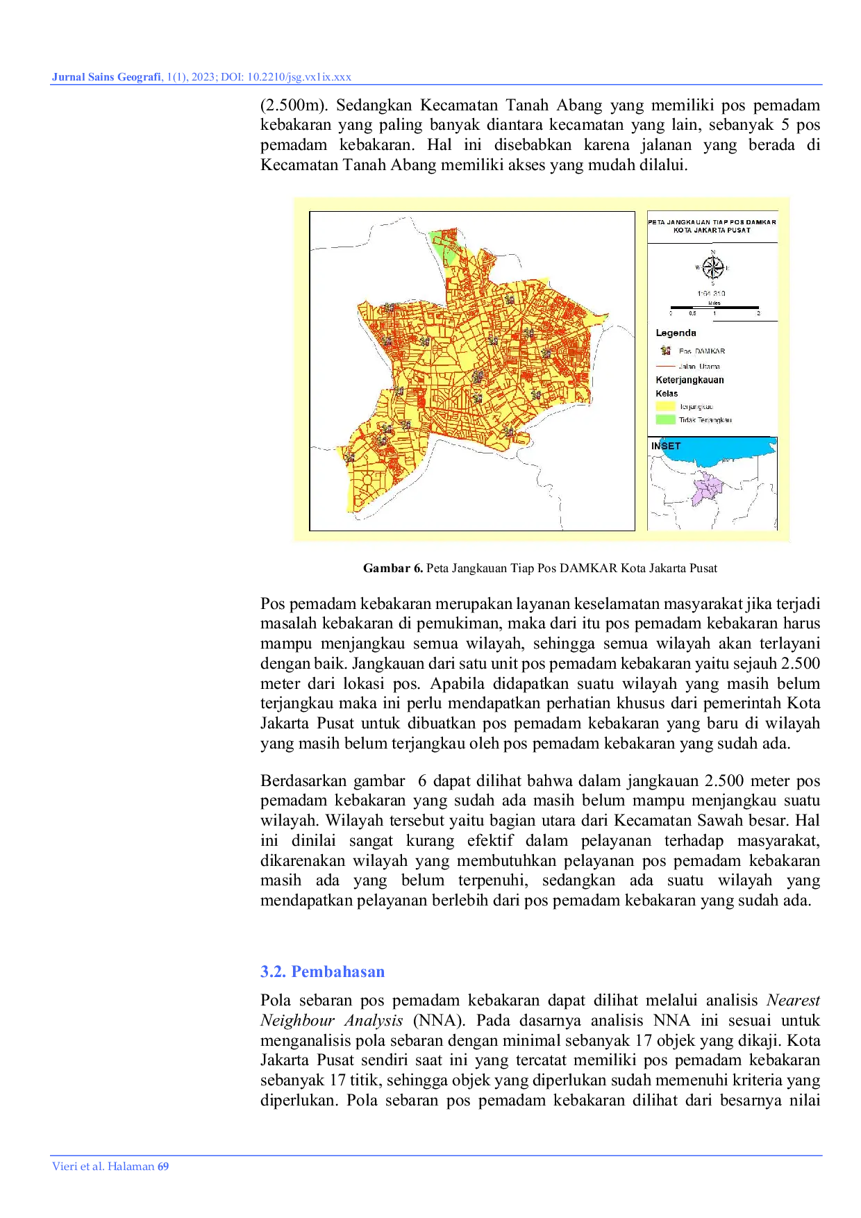 JURIS Analisis Peta Sebaran Spasial Pemadam Kebakaran DAMKAR di Kotamadya Jakarta Pusat Indonesia