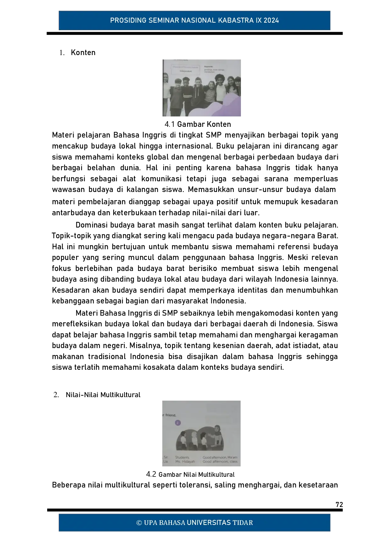 juris Penanaman Nilai Multikultural melalui Buku Pelajaran Bahasa Inggris di Tingkat SMP Tinjauan Materi