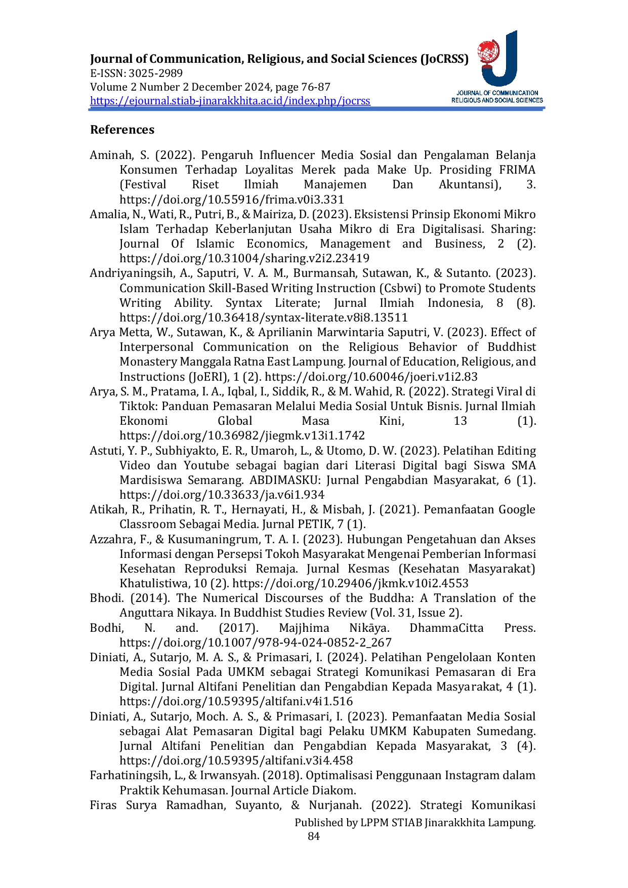 JURIS The Influence of Social Media on Marketing Communication Student