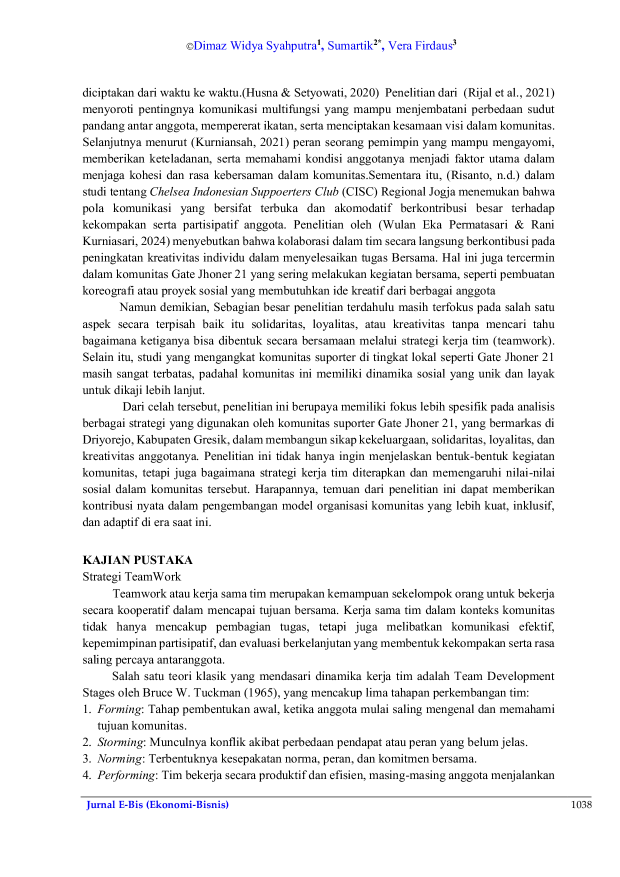 JURIS Strategi Teamwork Dalam Meningkatkan Sikap Solidaritas Loyalitas Dan Kreativitas Komunitas Gate Jhoner 21