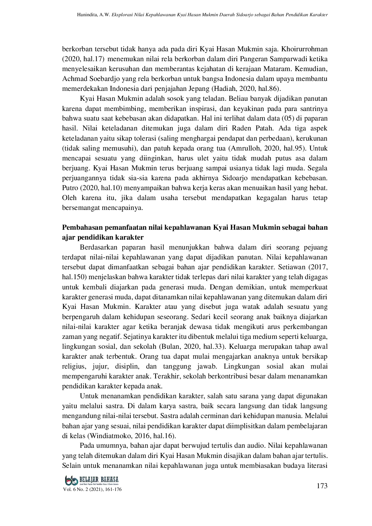 JURIS Eksplorasi Nilai Kepahlawanan Kyai Hasan Mukmin Daerah Sidoarjo sebagai Bahan Pendidikan Karakter