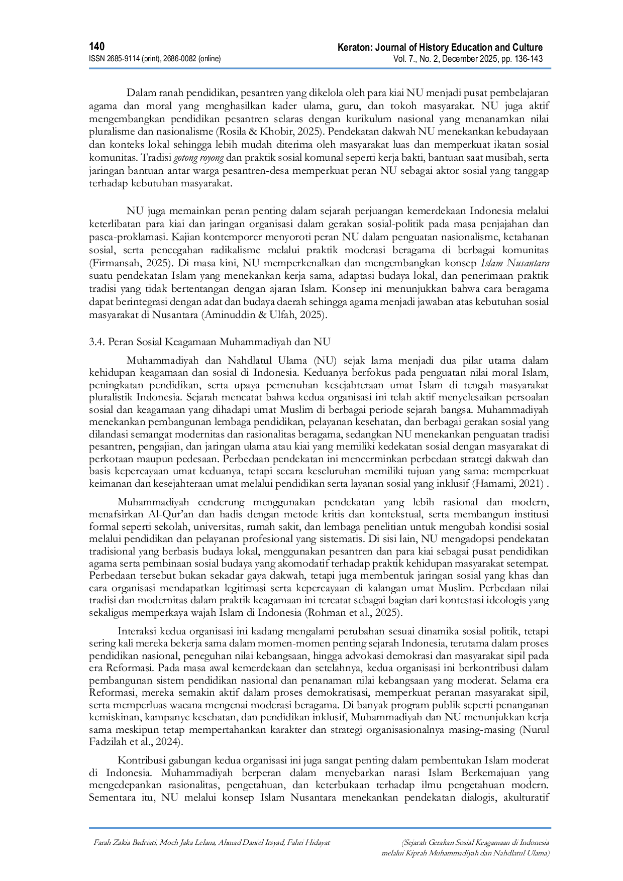 JURIS Sejarah Gerakan Sosial Keagamaan di Indonesia Melalui Kiprah Muhammadiyah dan Nahdlatul Ulama