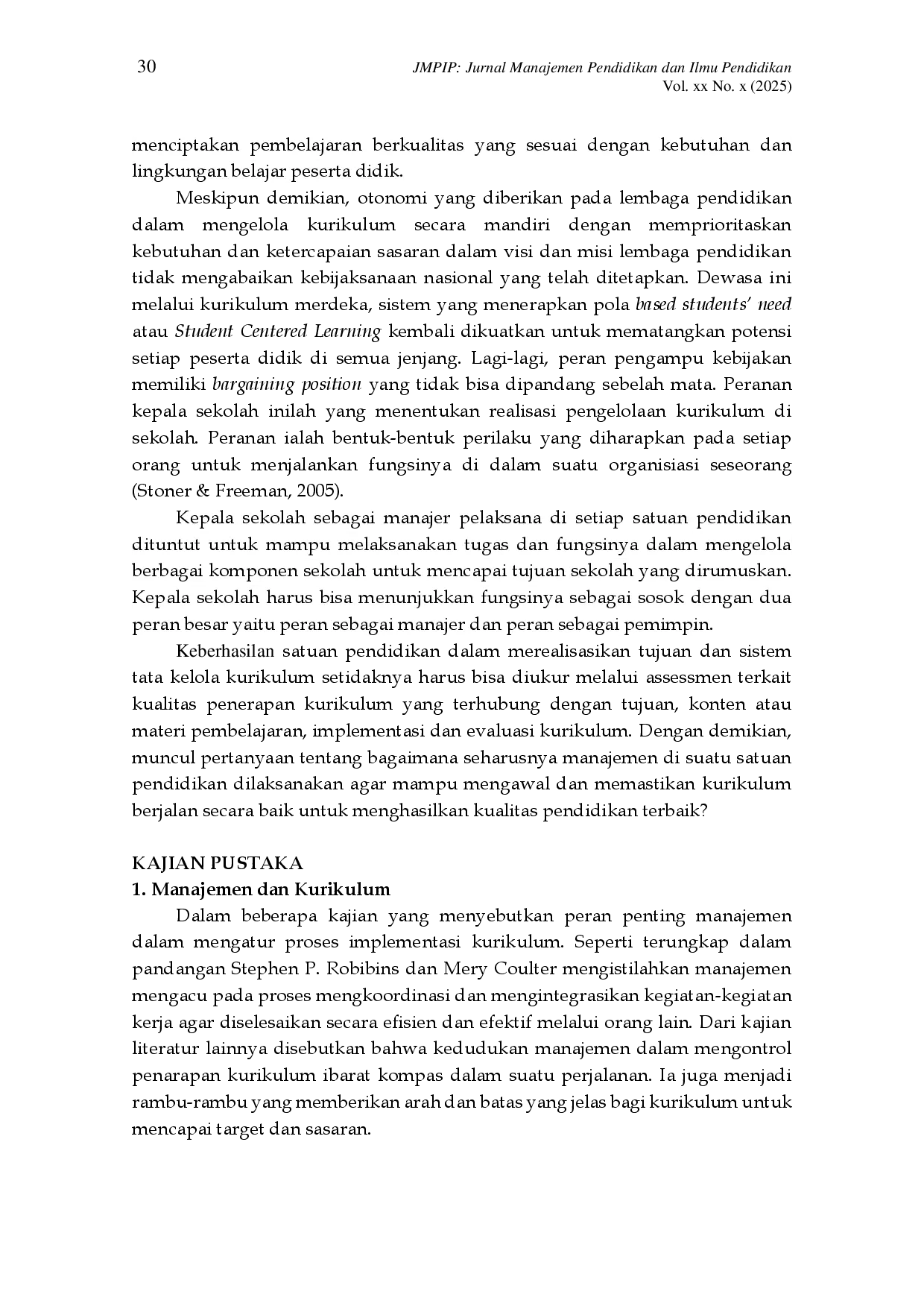 juris Penerapan Manajemen Pendidikan Untuk Merealisasikan Pengelolaan Kurikulum