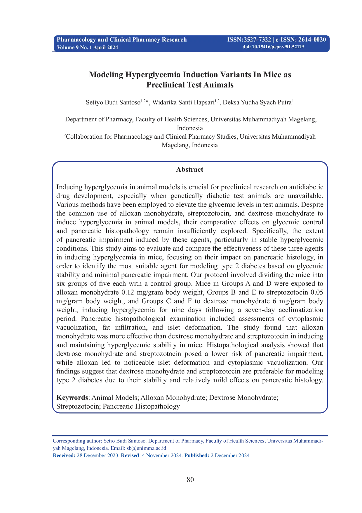 JURIS Modeling Hyperglycemia With Induction Variants In Mice As Preclinical Test Animals