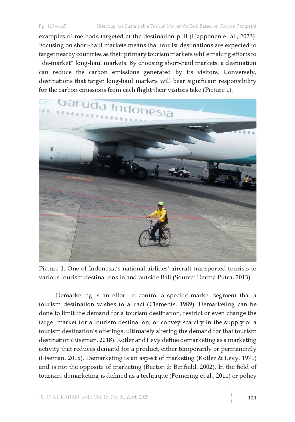 juris Selecting the Sustainable Tourist Market for Bali Based on Carbon Footprint