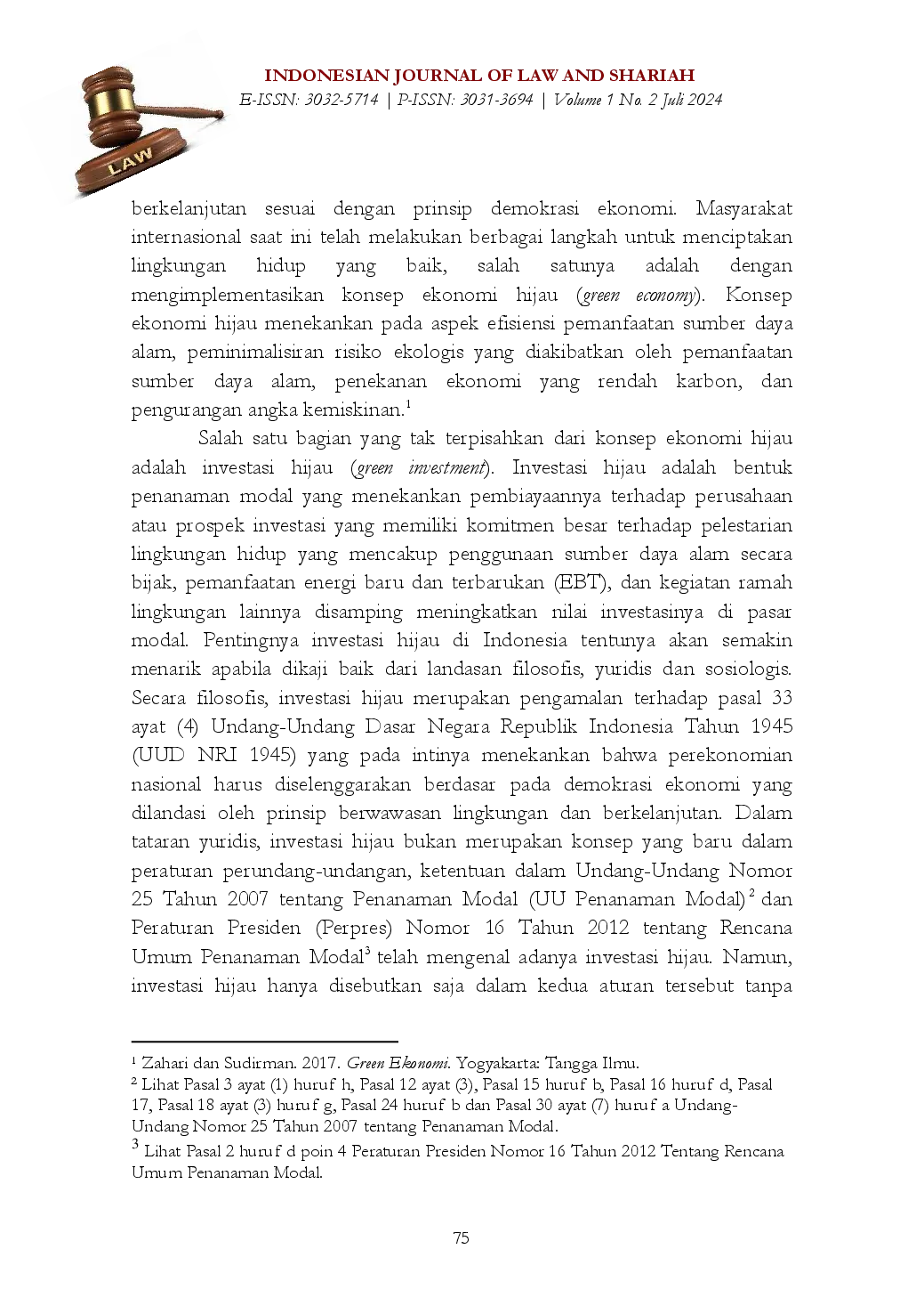 juris Green Investment Acceleration Concept Model Skenario Sistem Asesmen Investasi Hijau Sebagai Manifestasi Ekonomi Hijau